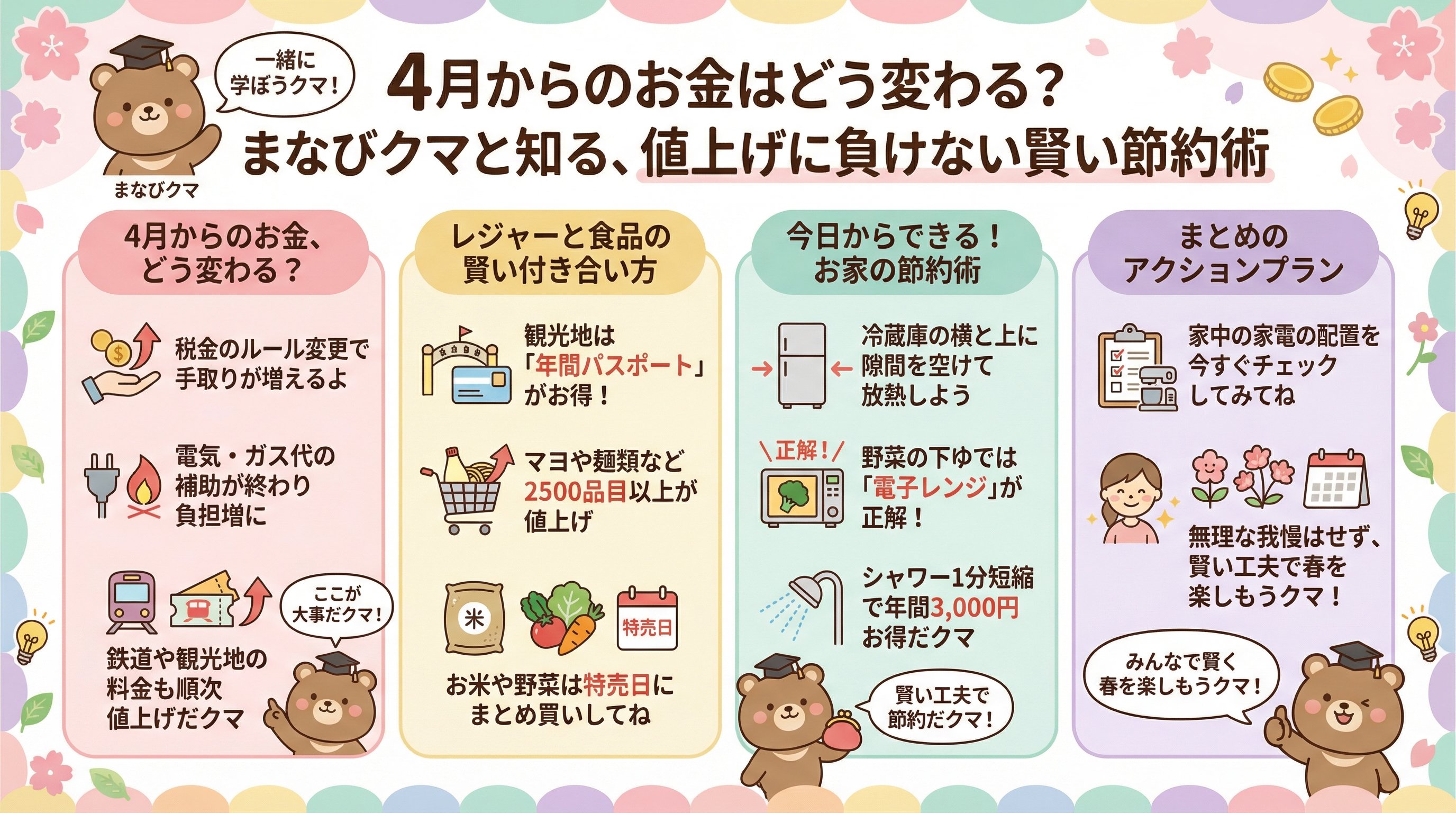 2026年4月の値上げに負けない家計の節約術を要約 - まとめ図解要約 (manabi)