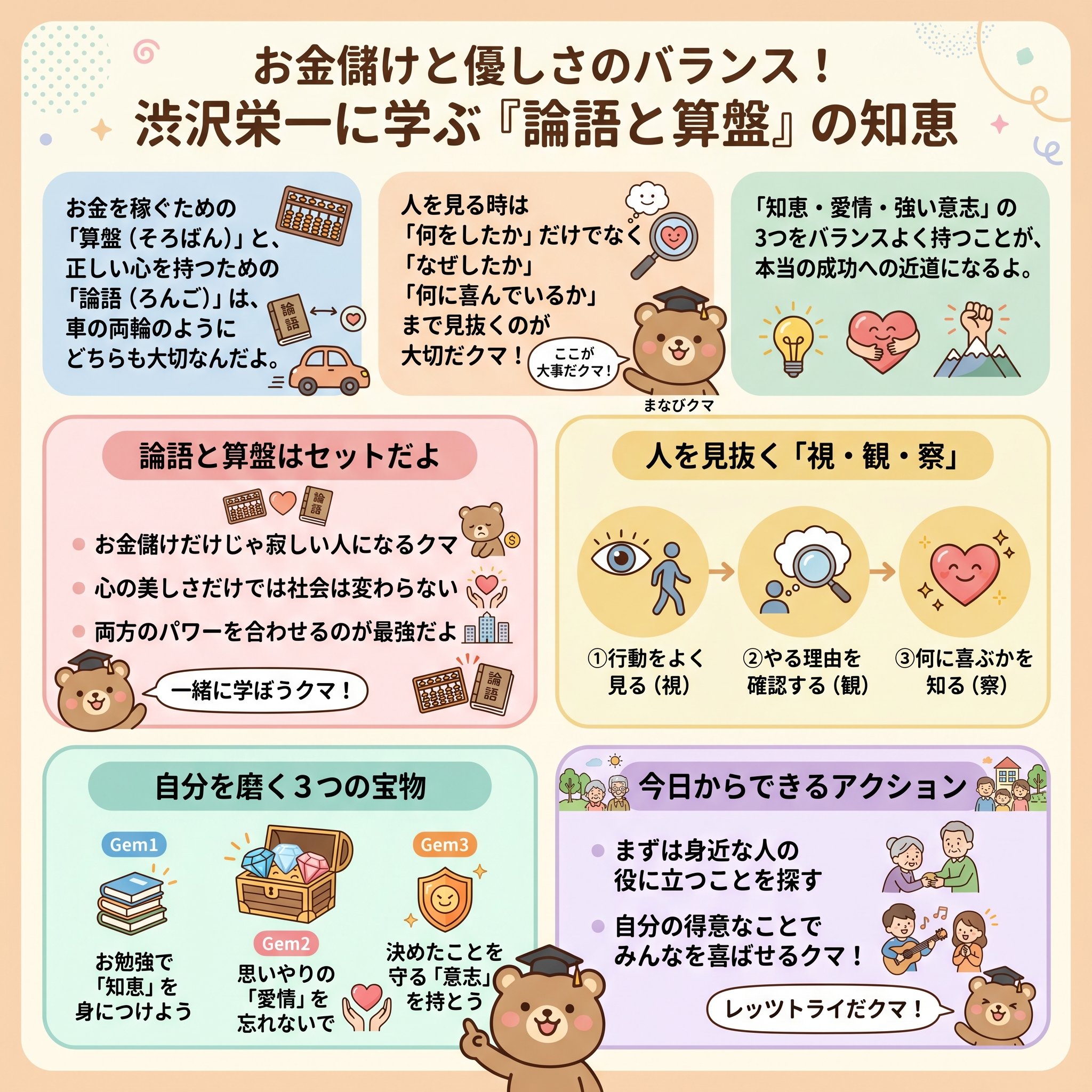 お金儲けと優しさのバランス!渋沢栄一に学ぶ『論語と算盤』の知恵を要約 - まとめ図解要約 (manabi)
