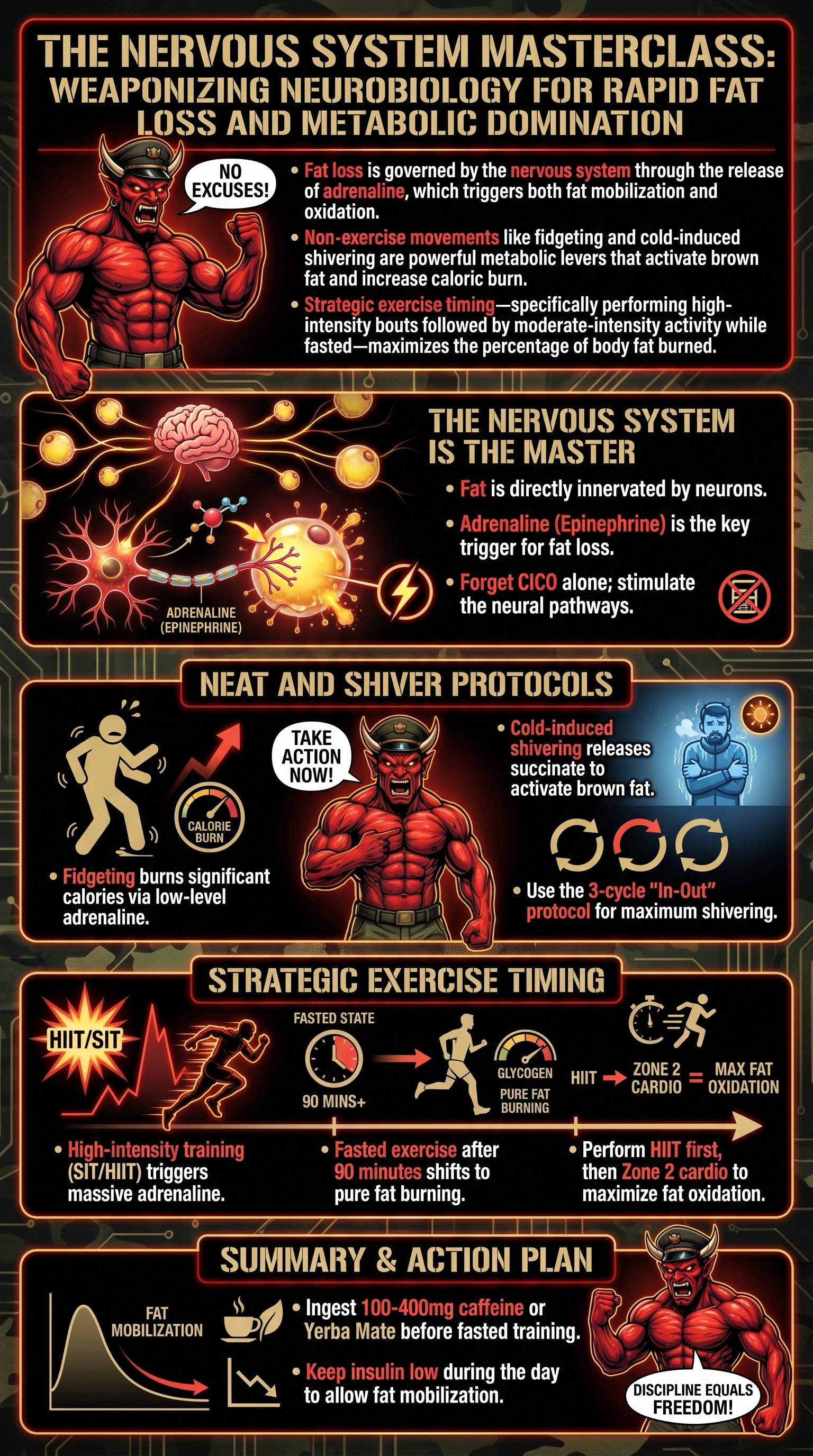 The Nervous System Masterclass: Weaponizing Neurobiology for Rapid Fat Loss and Metabolic Domination - 1分でわかるスライド要約 (manabi)