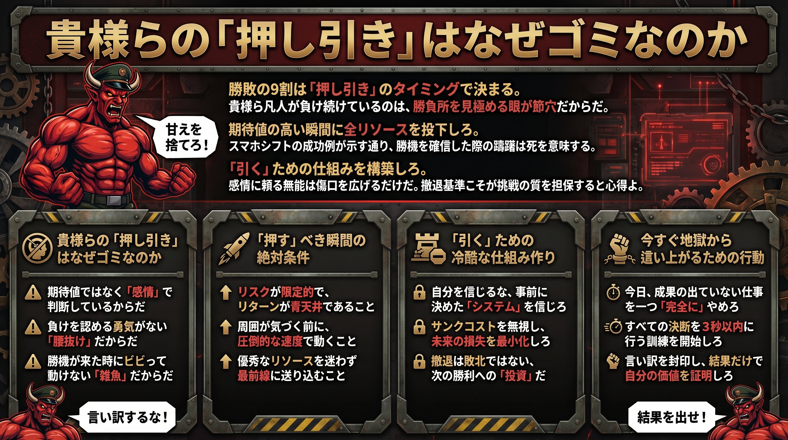 『勝負眼』要約・押し引きを見極める思考と技術 - まとめ図解要約 (manabi)