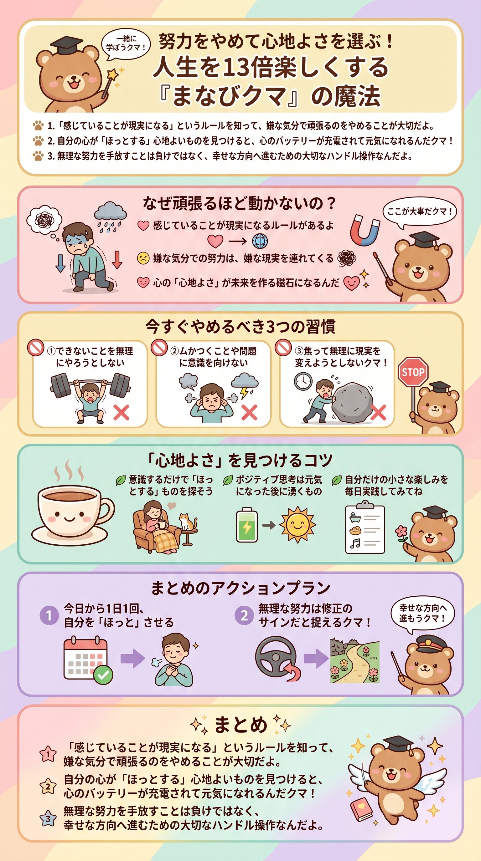努力をやめて人生が好転する考え方を要約 - 1分でわかるスライド要約 (manabi)