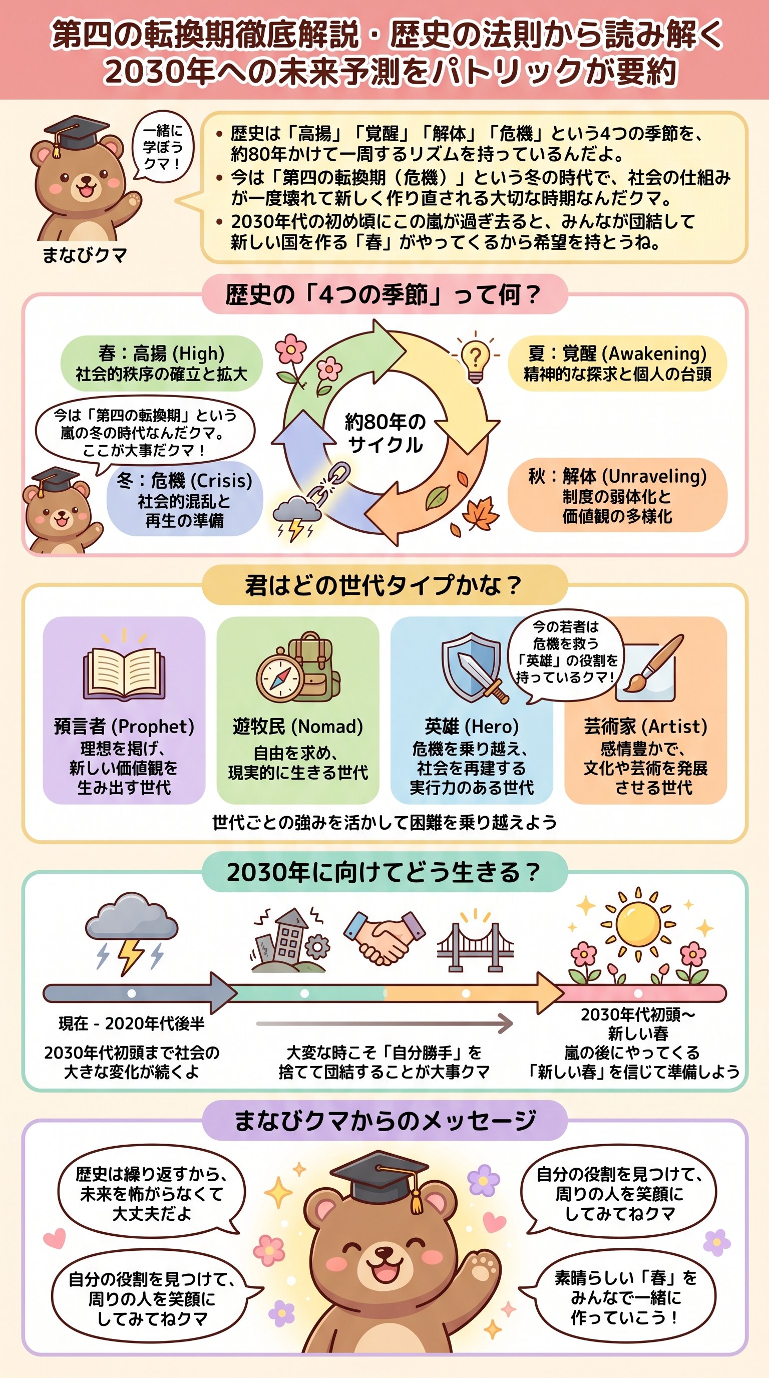 第四の転換期とは?歴史の法則から未来を読み解く要約 - 1分でわかるスライド要約 (manabi)