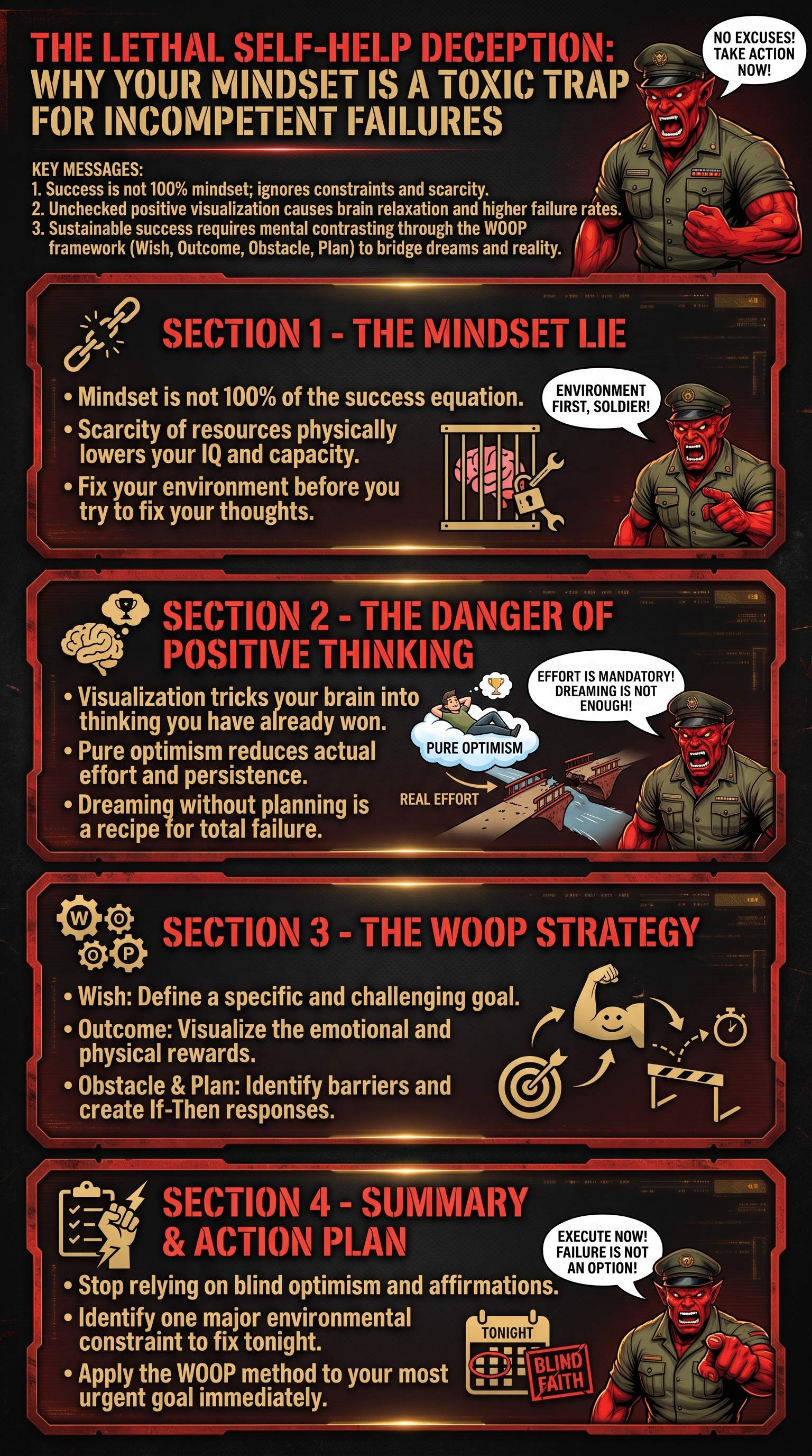The Lethal Self-Help Deception: Why Your Mindset Is a Toxic Trap for Incompetent Failures - 1分でわかるスライド要約 (manabi)