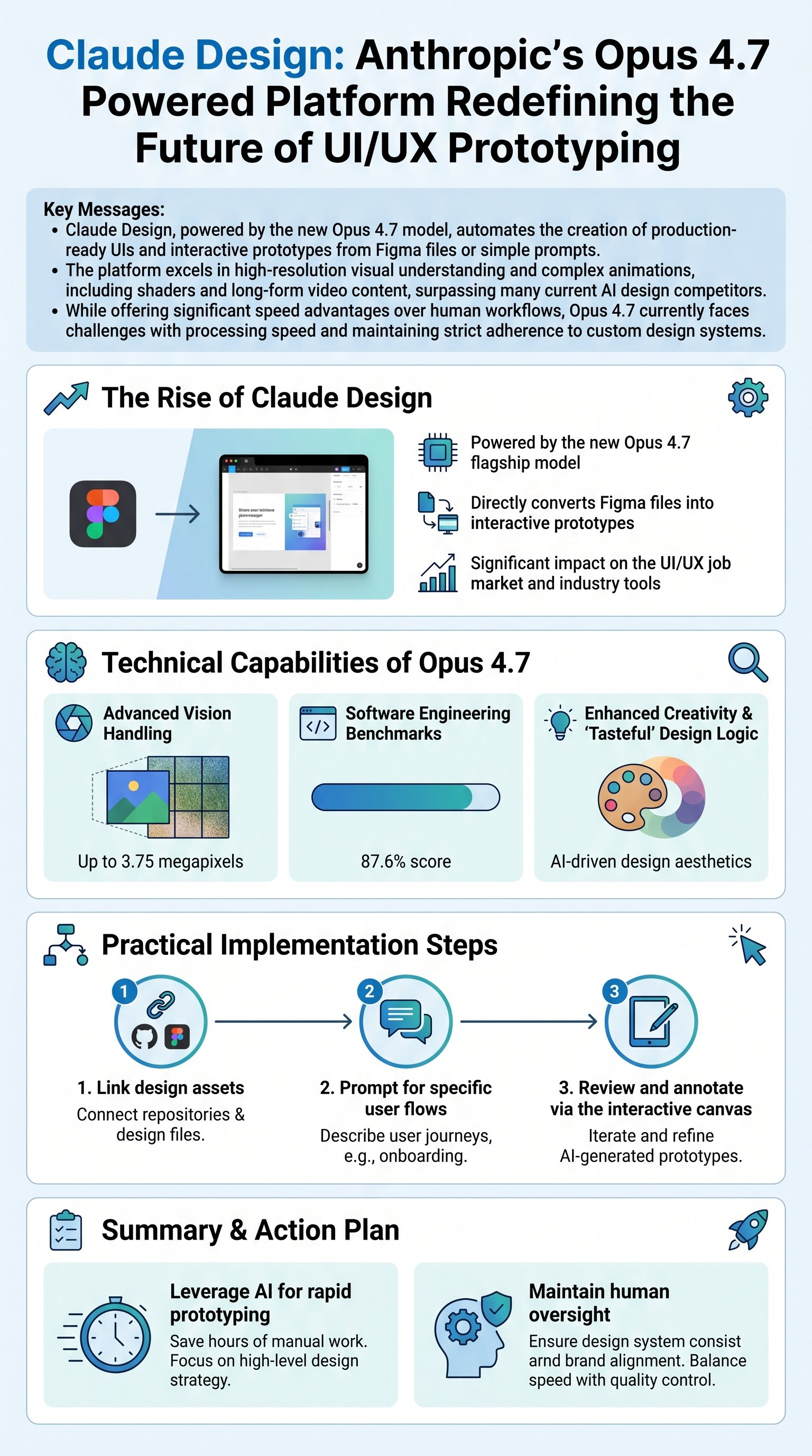 Claude Design: Anthropic's Opus 4.7 Powered Platform Redefining the Future of UI/UX Prototyping - 1分でわかるスライド要約 (manabi)