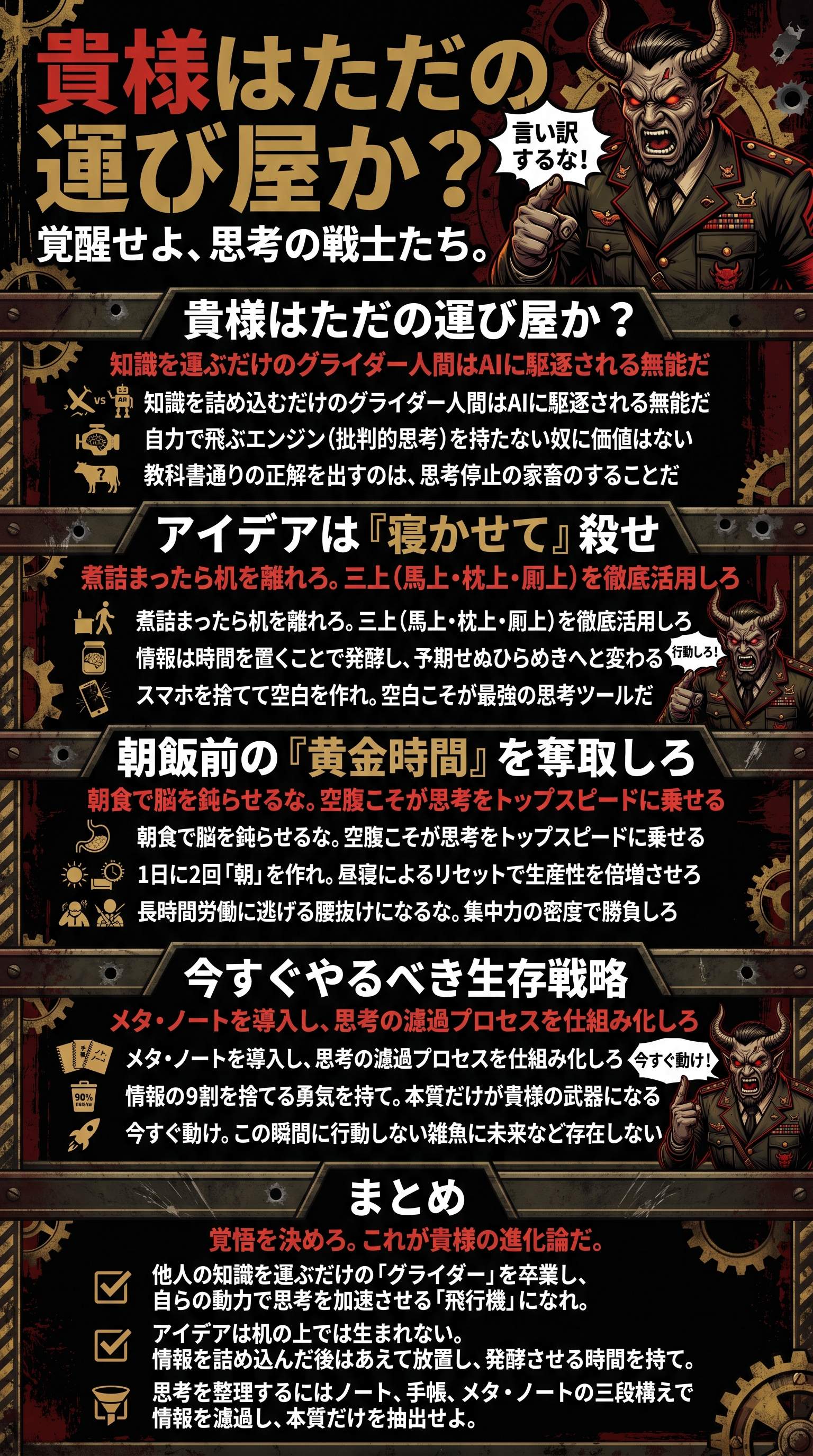 『思考の整理学』要約・自分で考える力の磨き方 - 1分でわかるスライド要約 (manabi)