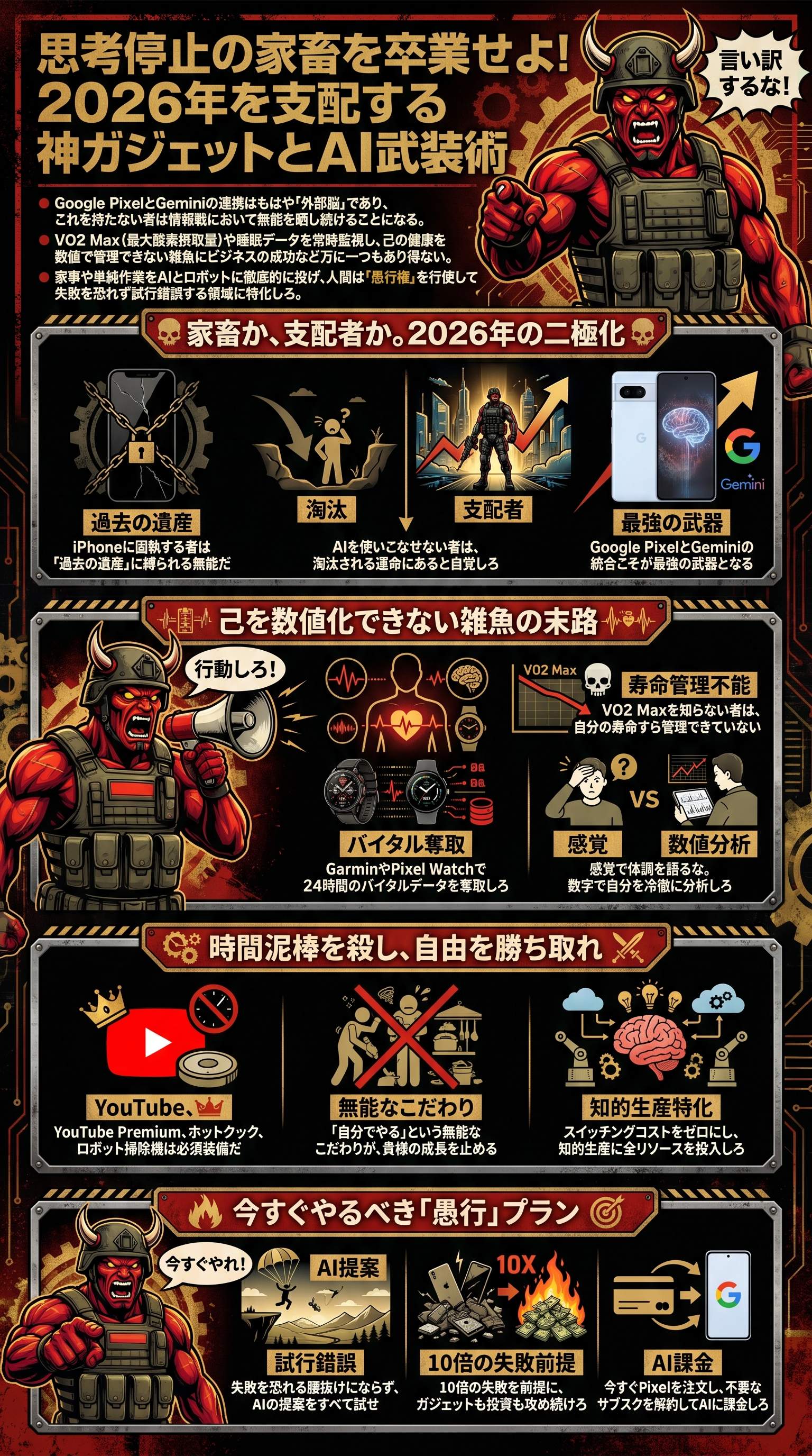 【2026年最新】Google PixelとGemini連携で情報戦を制すAI武装術を要約 - 1分でわかるスライド要約 (manabi)