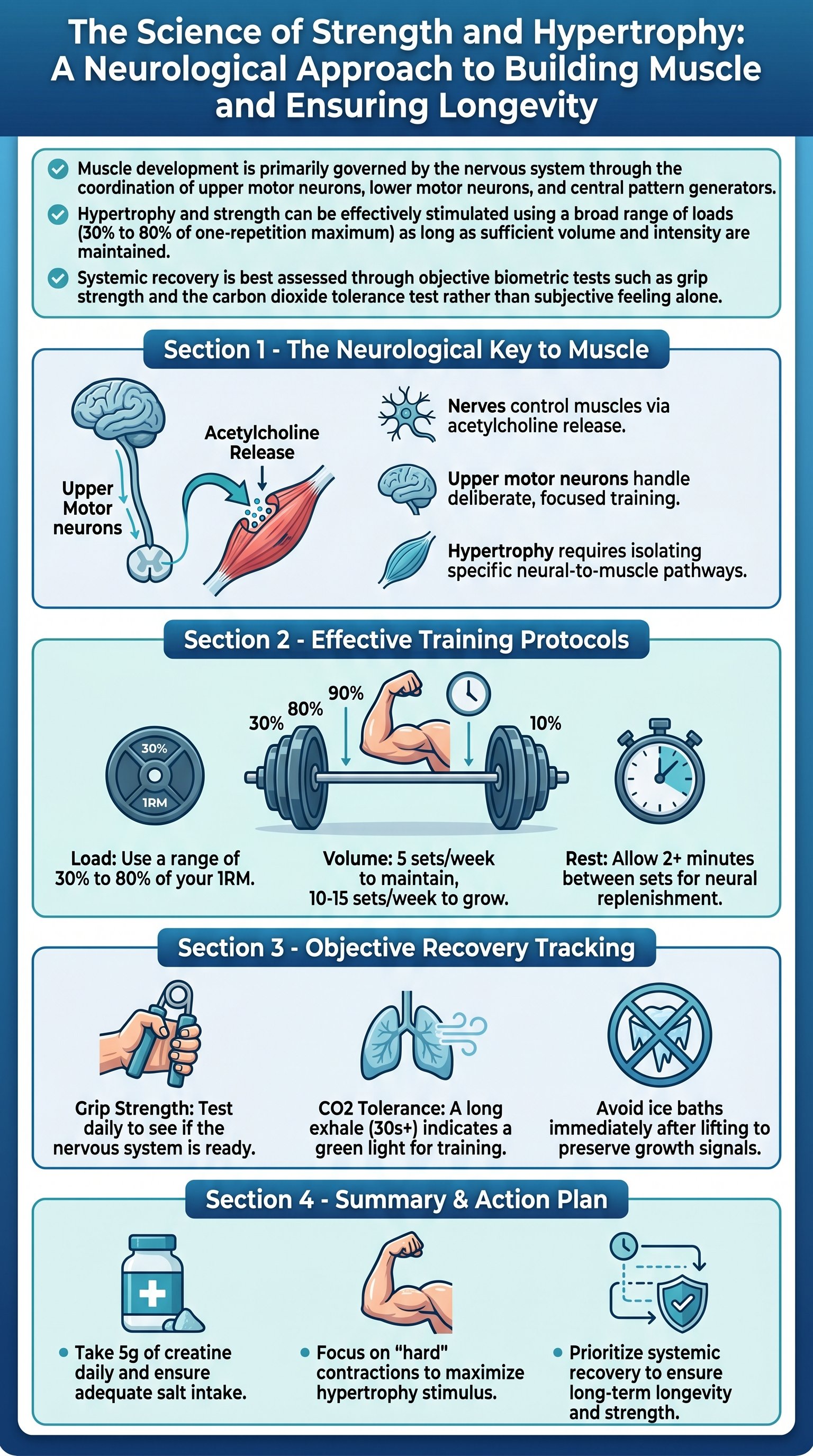The Science of Strength and Hypertrophy: A Neurological Approach to Building Muscle and Ensuring Longevity - 1分でわかるスライド要約 (manabi)