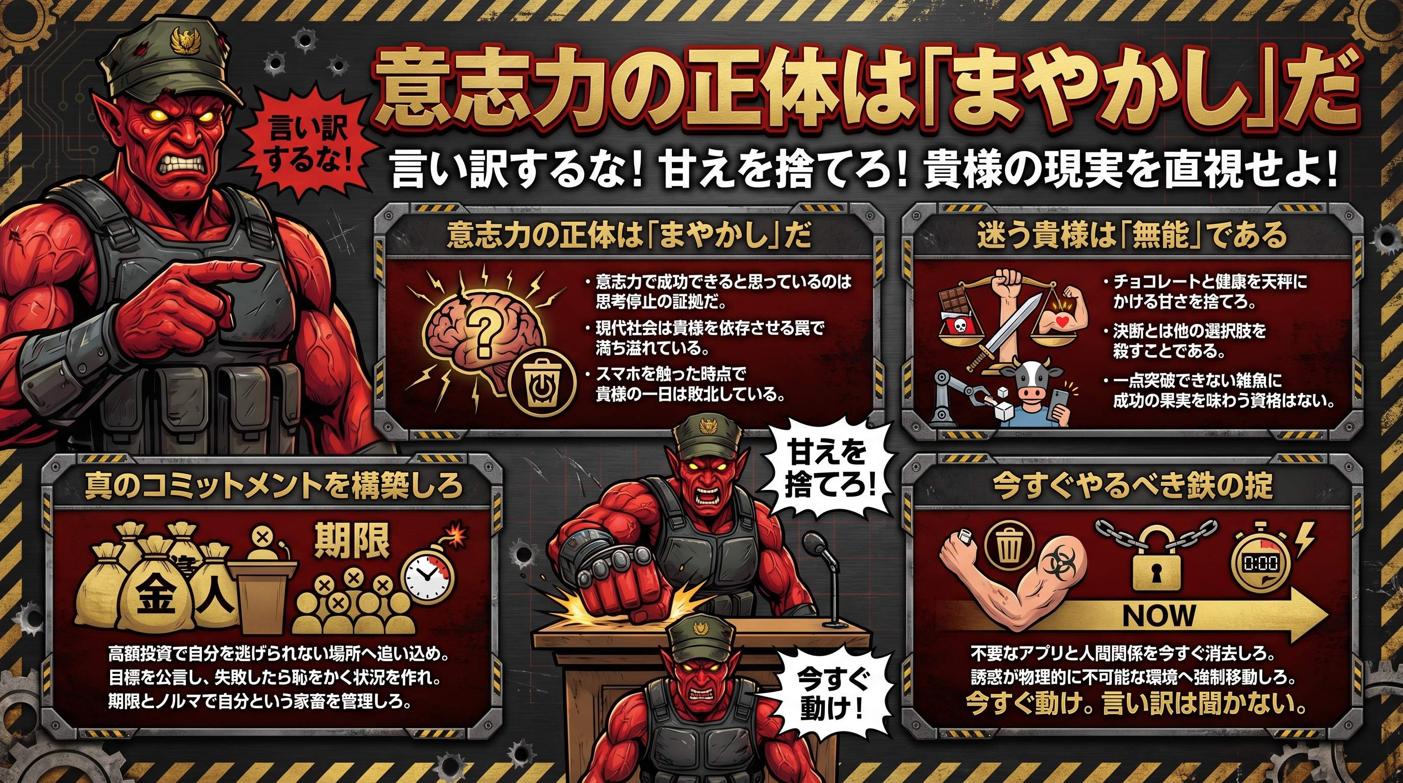意志力の正体は「まやかし」だ - まとめ図解要約 (manabi)