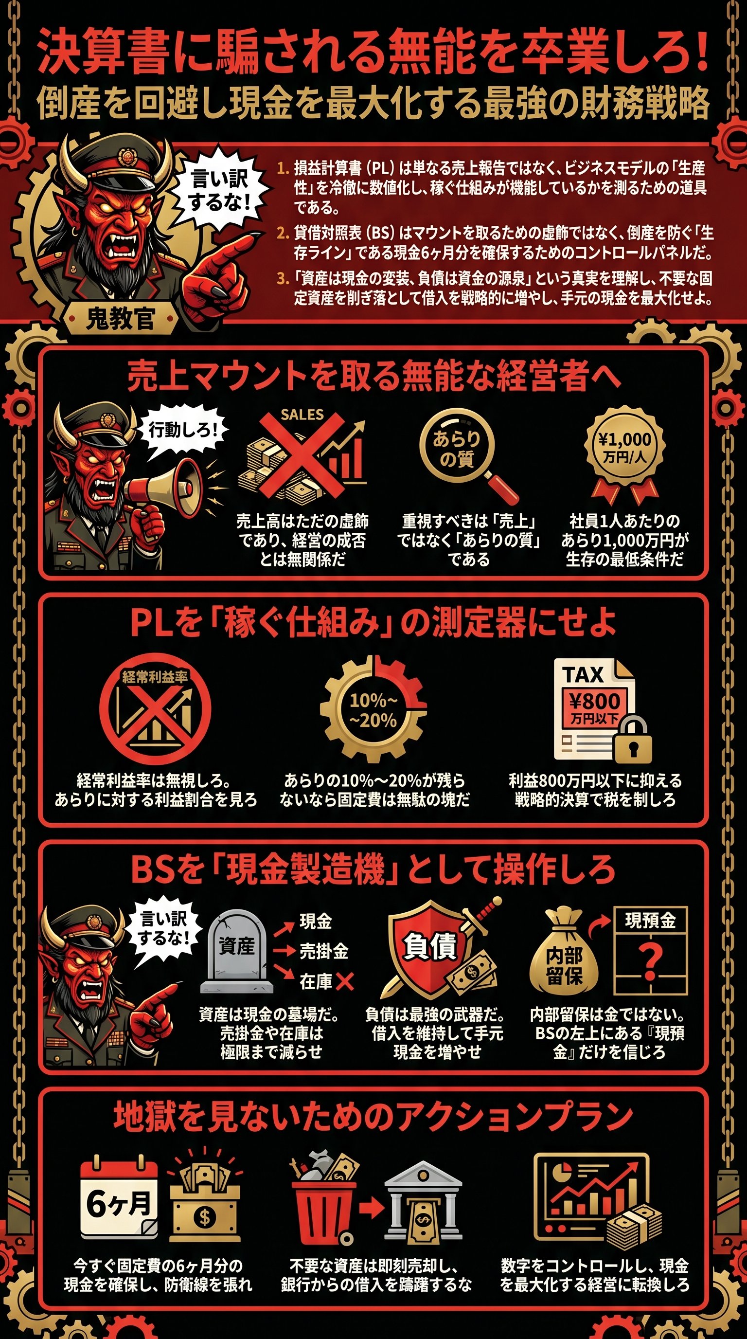 決算書に騙される無能を卒業しろ！倒産を回避し現金を最大化する最強の財務戦略 - 1分でわかるスライド要約 (manabi)