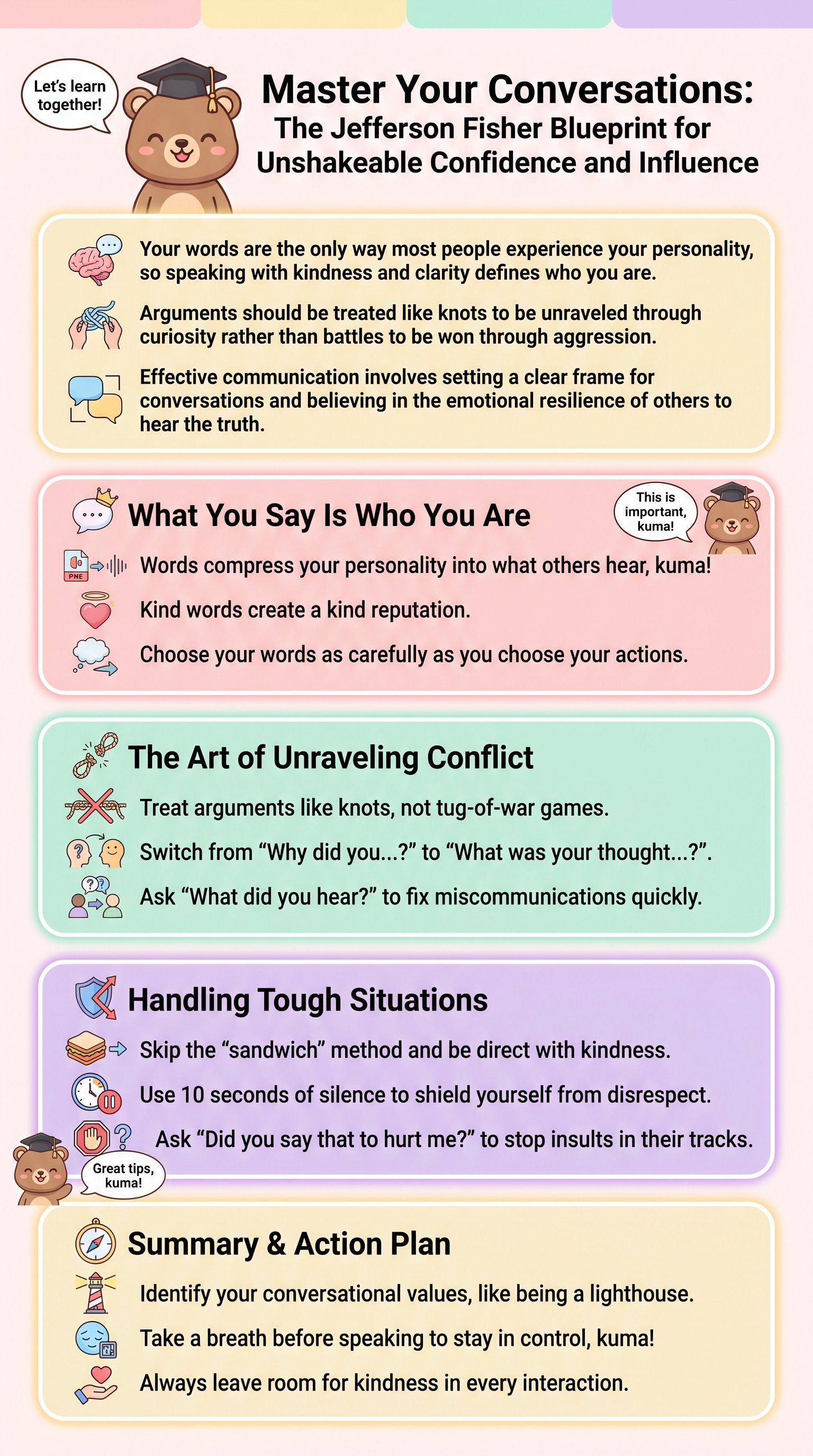 Master Your Conversations: The Jefferson Fisher Blueprint for Unshakeable Confidence and Influence - 1分でわかるスライド要約 (manabi)