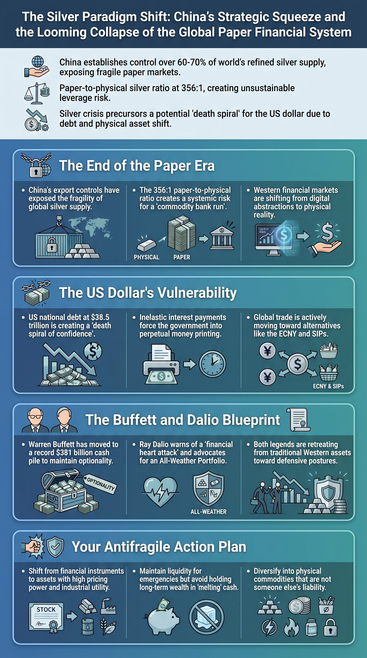 The Silver Paradigm Shift: China’s Strategic Squeeze and the Looming Collapse of the Global Paper Financial System - 1分でわかるスライド要約 (manabi)
