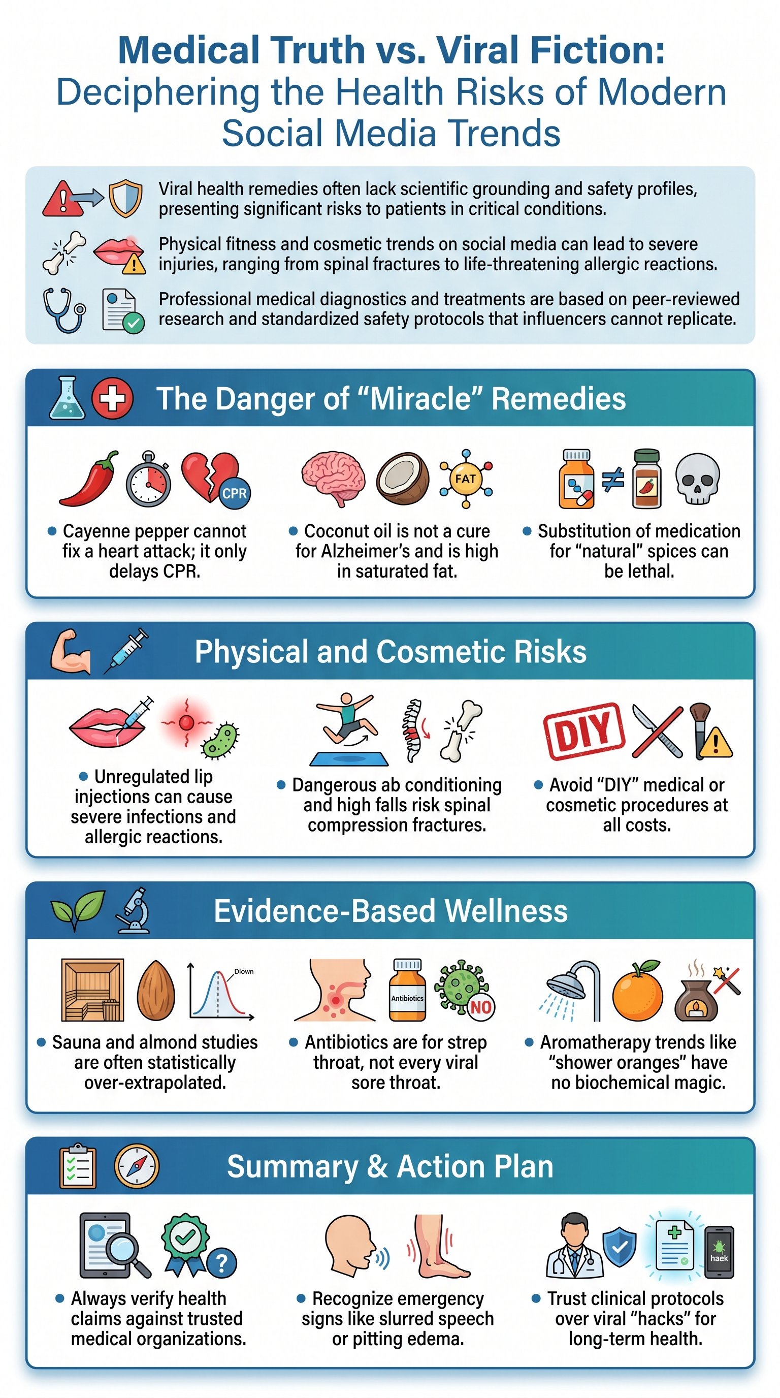 Medical Truth vs. Viral Fiction: Deciphering the Health Risks of Modern Social Media Trends - 1分でわかるスライド要約 (manabi)