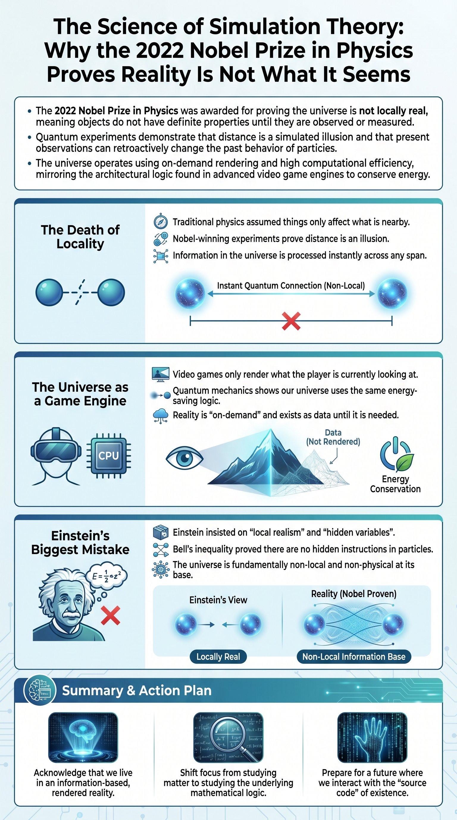 The Science of Simulation Theory: Why the 2022 Nobel Prize in Physics Proves Reality Is Not What It Seems - 1分でわかるスライド要約 (manabi)