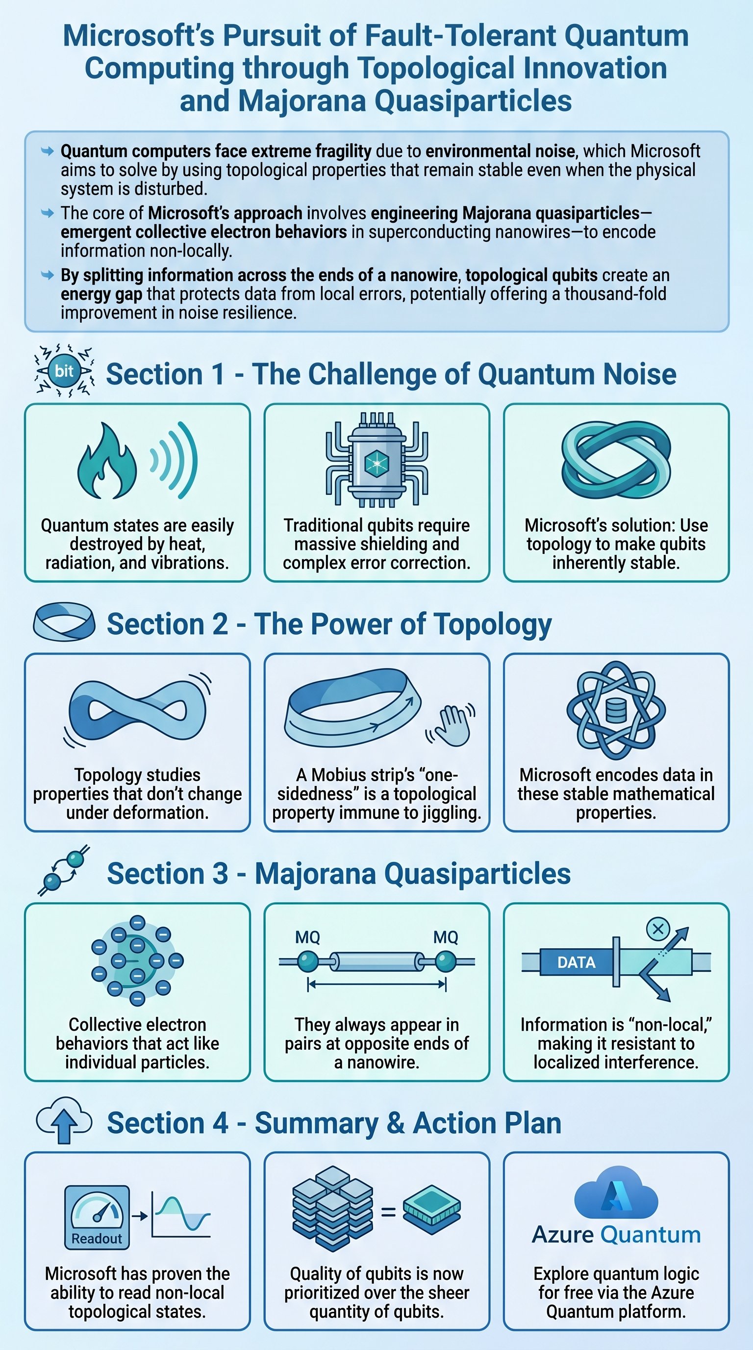 Microsoft's Pursuit of Fault-Tolerant Quantum Computing through Topological Innovation and Majorana Quasiparticles - 1分でわかるスライド要約 (manabi)