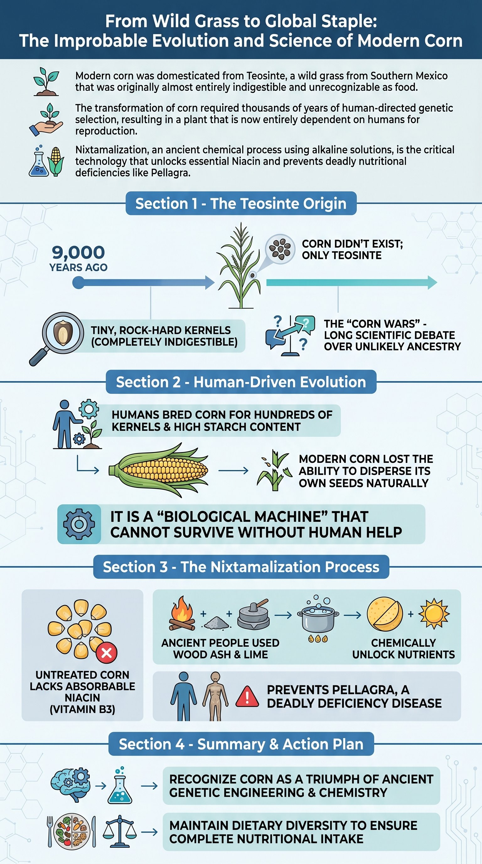 From Wild Grass to Global Staple: The Improbable Evolution and Science of Modern Corn - 1分でわかるスライド要約 (manabi)