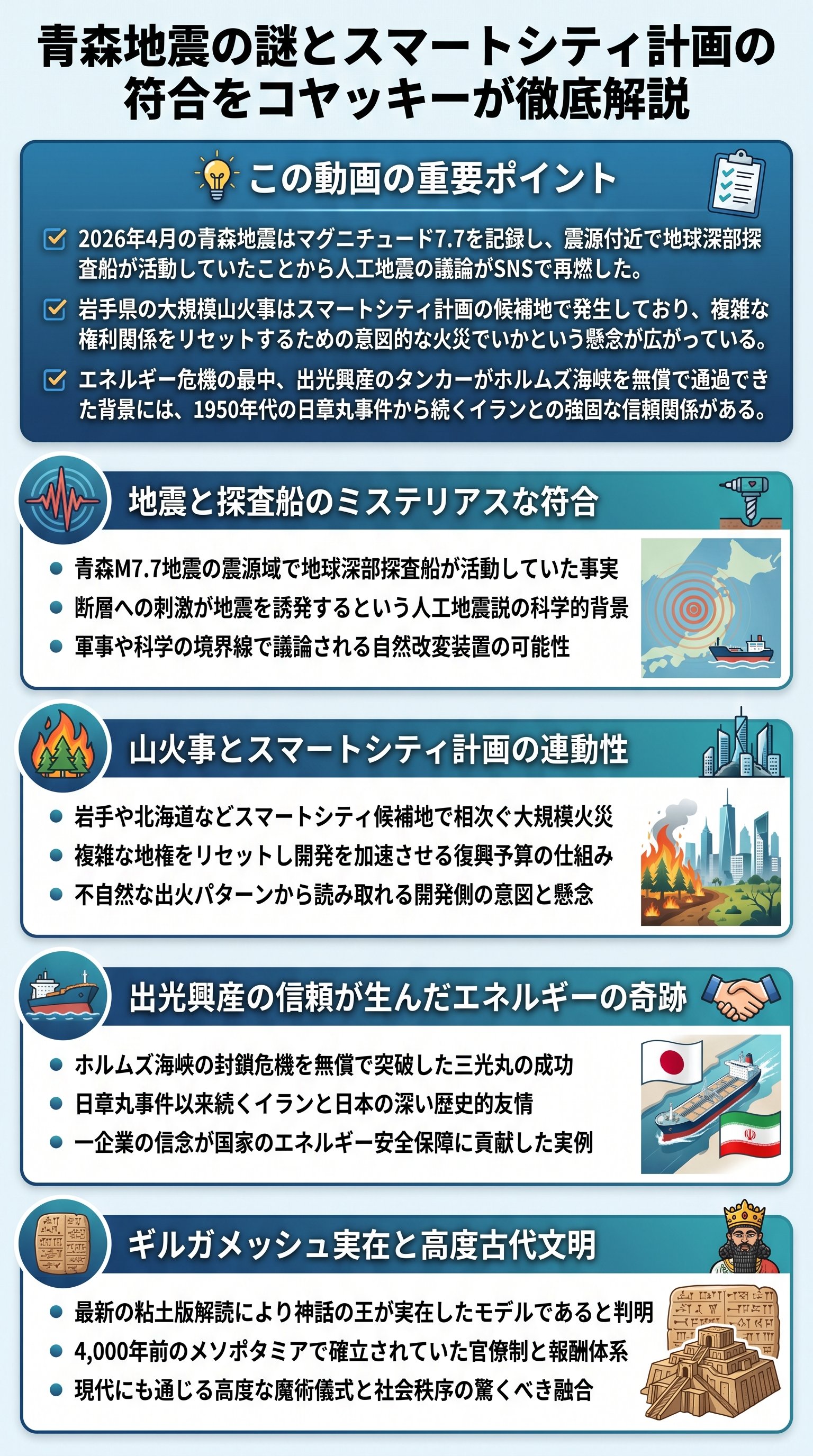 青森地震の謎とスマートシティ計画の符合をコヤッキーが徹底解説 - 1分でわかるスライド要約 (manabi)