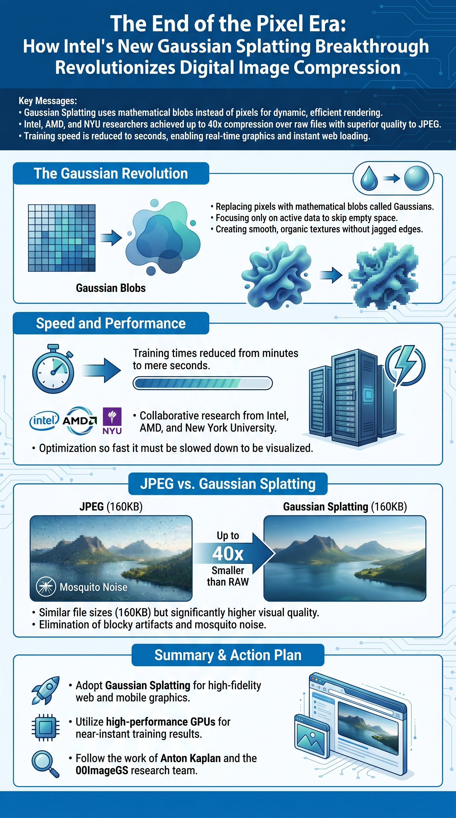 The End of the Pixel Era: How Intel's New Gaussian Splatting Breakthrough Revolutionizes Digital Image Compression - 1分でわかるスライド要約 (manabi)