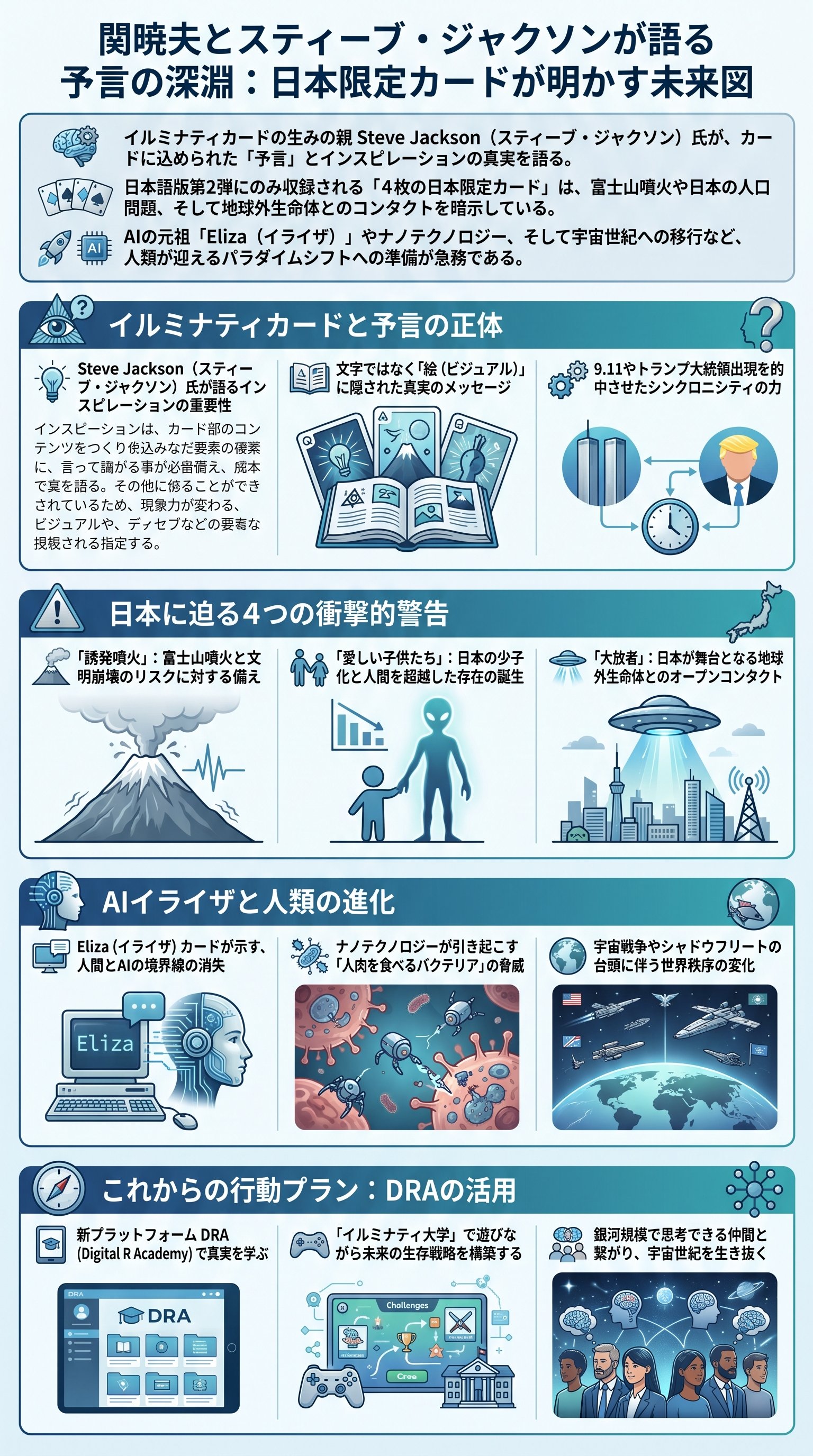 イルミナティカード予言の真相と日本限定4枚の未来を関暁夫が要約 - 1分でわかるスライド要約 (manabi)