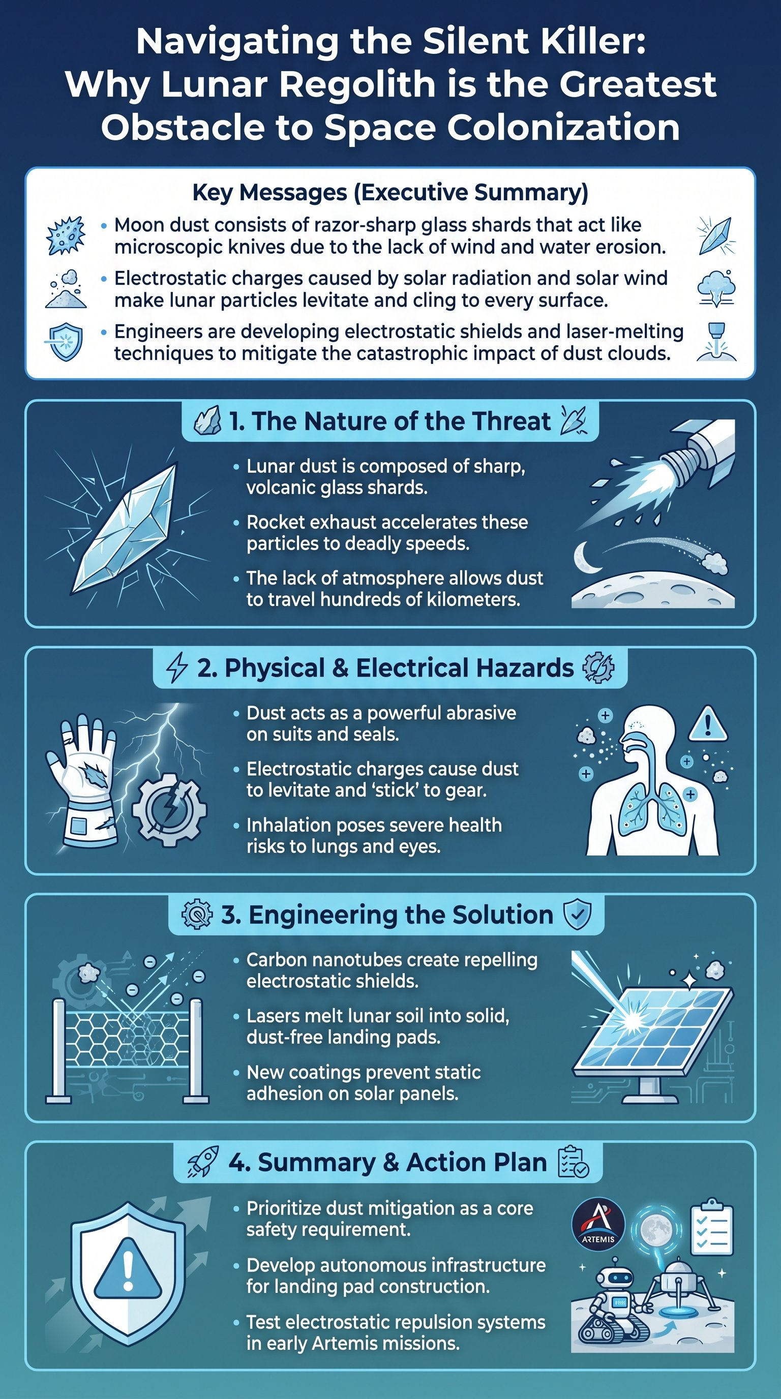Navigating the Silent Killer: Why Lunar Regolith is the Greatest Obstacle to Space Colonization - 1分でわかるスライド要約 (manabi)
