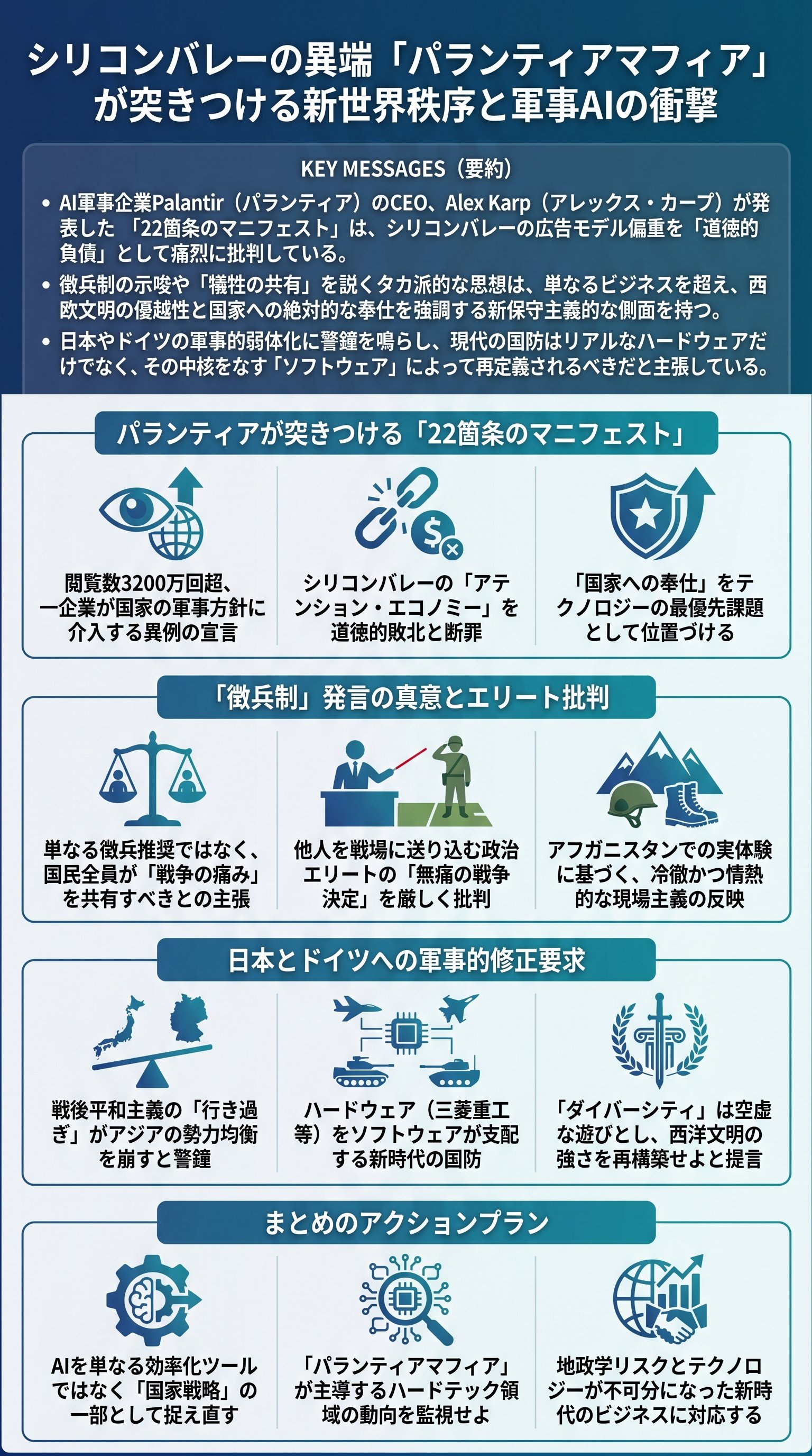 パランティアアレックス・カープ「22箇条マニフェスト」をNewsPicksが要約 - 1分でわかるスライド要約 (manabi)