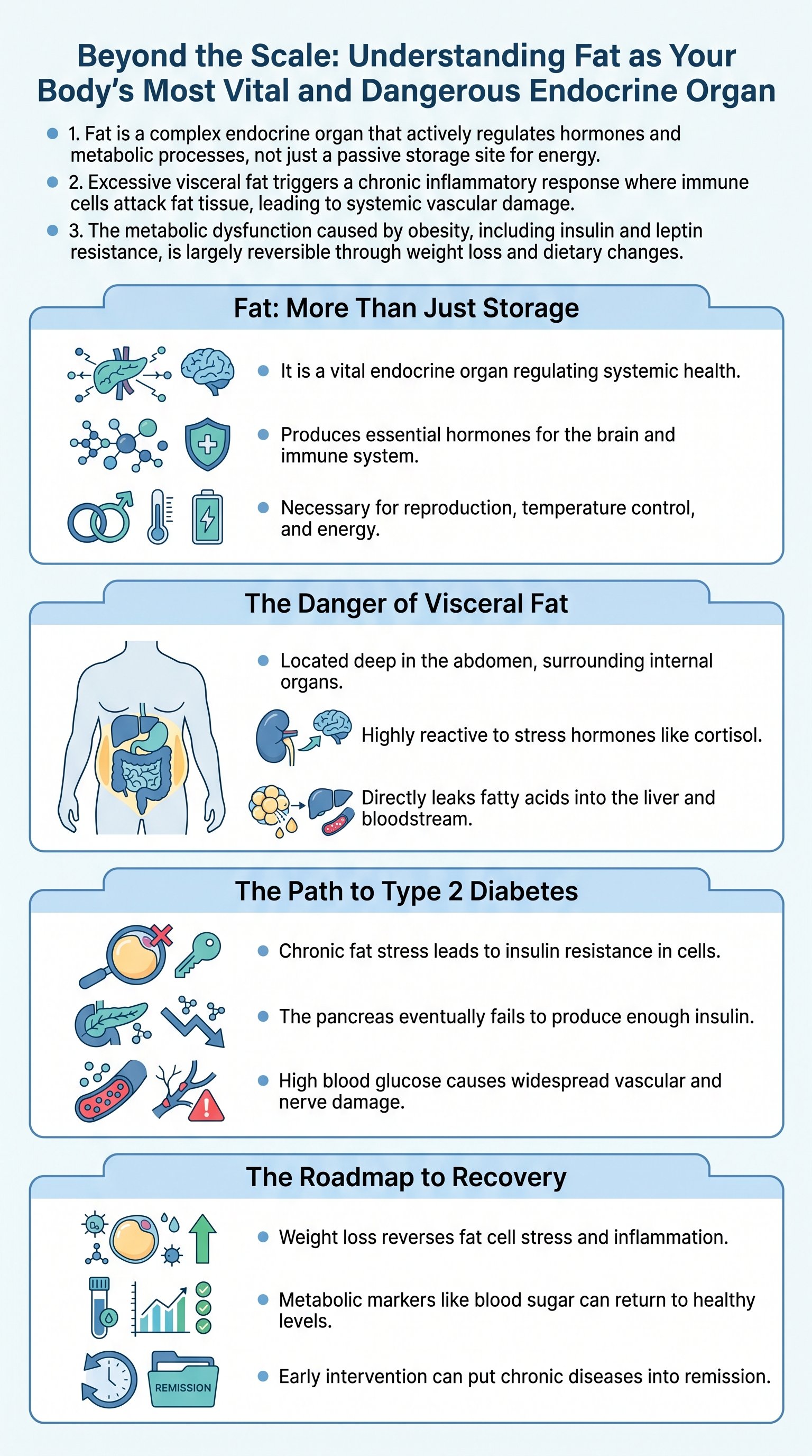 Beyond the Scale: Understanding Fat as Your Body's Most Vital and Dangerous Endocrine Organ - 1分でわかるスライド要約 (manabi)
