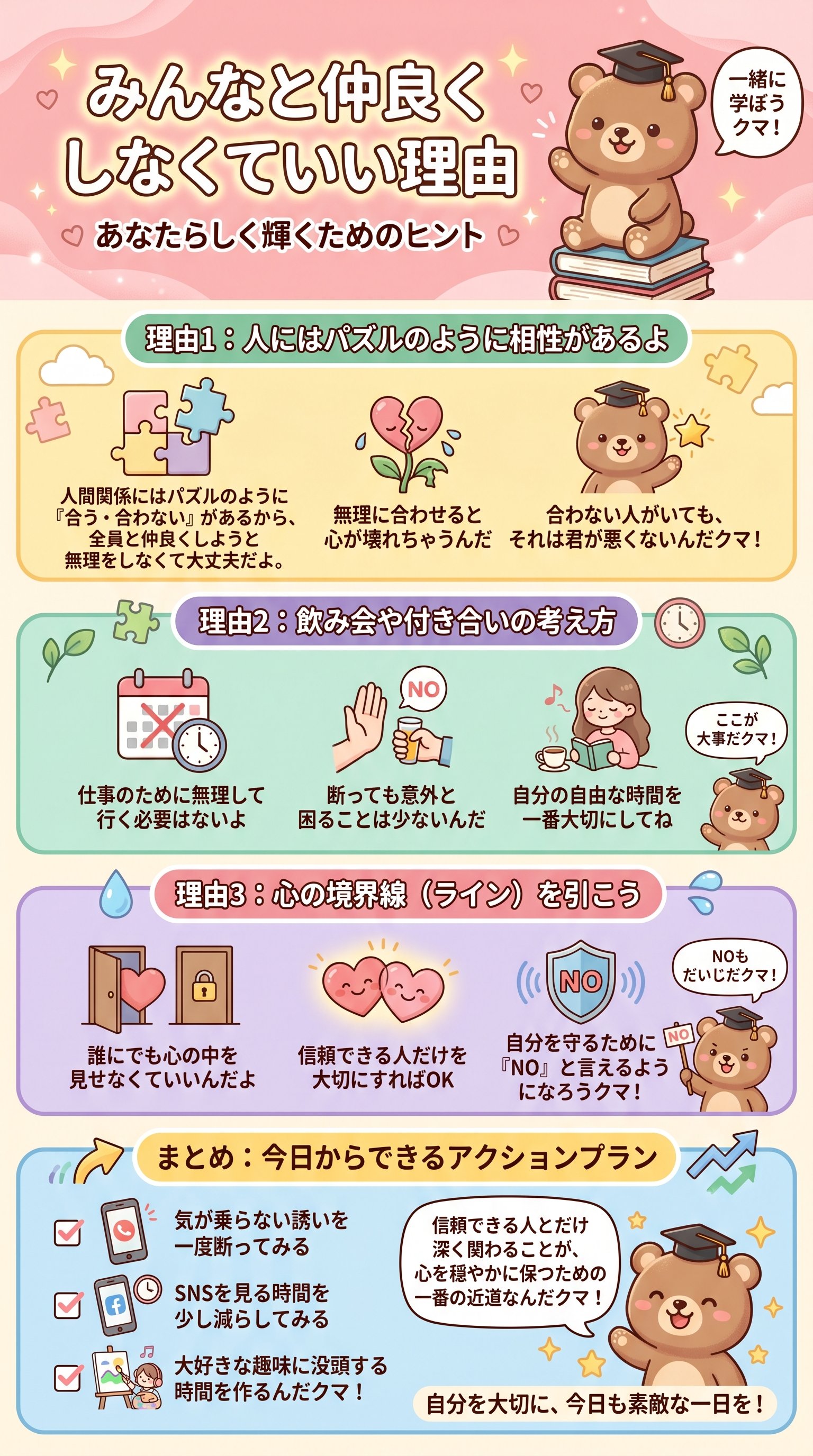 みんなと仲良くしなくていい理由を要約 - 1分でわかるスライド要約 (manabi)