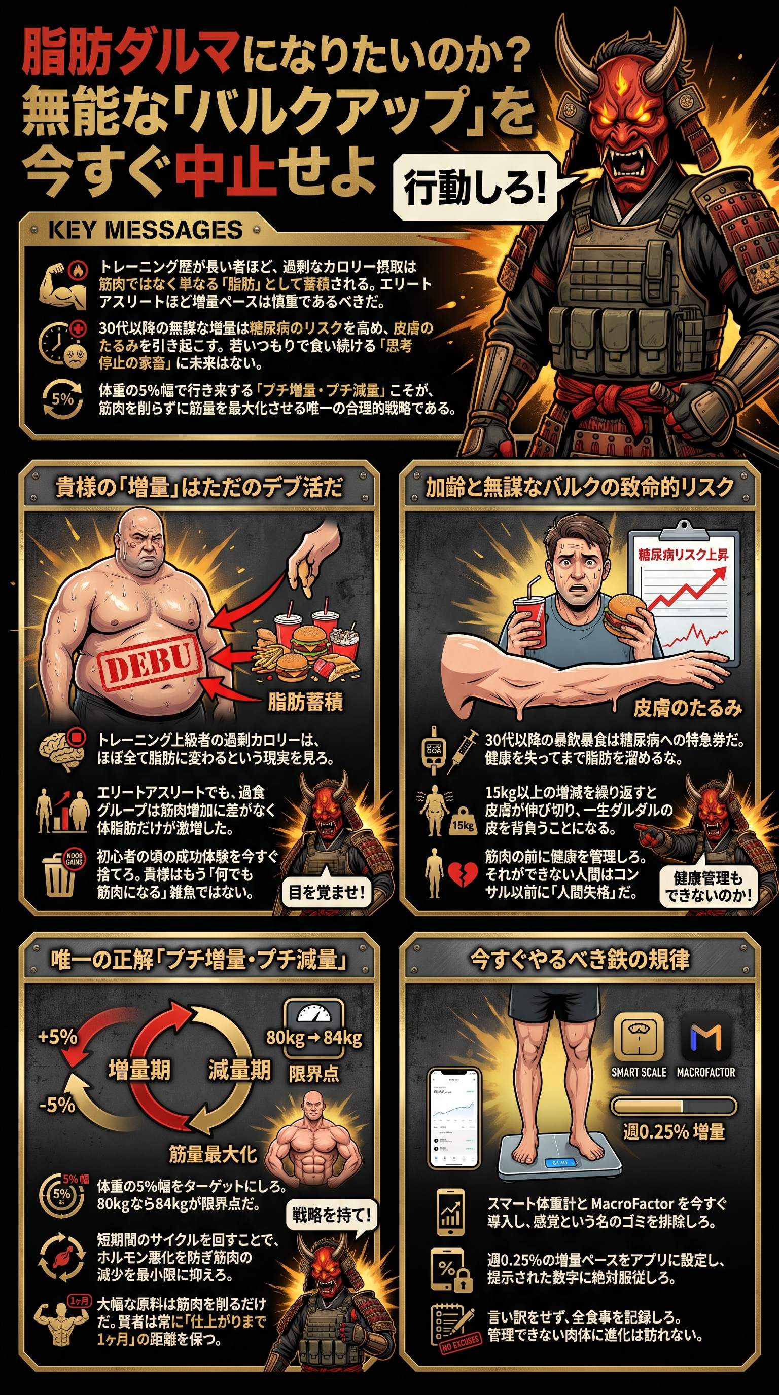 増量で脂肪だけ増える人の特徴と戦略を今古賀翔が要約 - 1分でわかるスライド要約 (manabi)