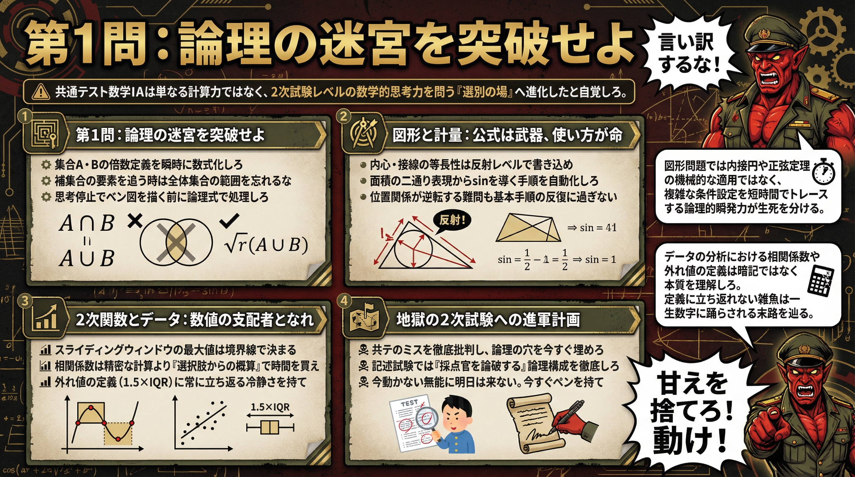 2026年共通テスト数学IAの最速解説を要約 - まとめ図解要約 (manabi)