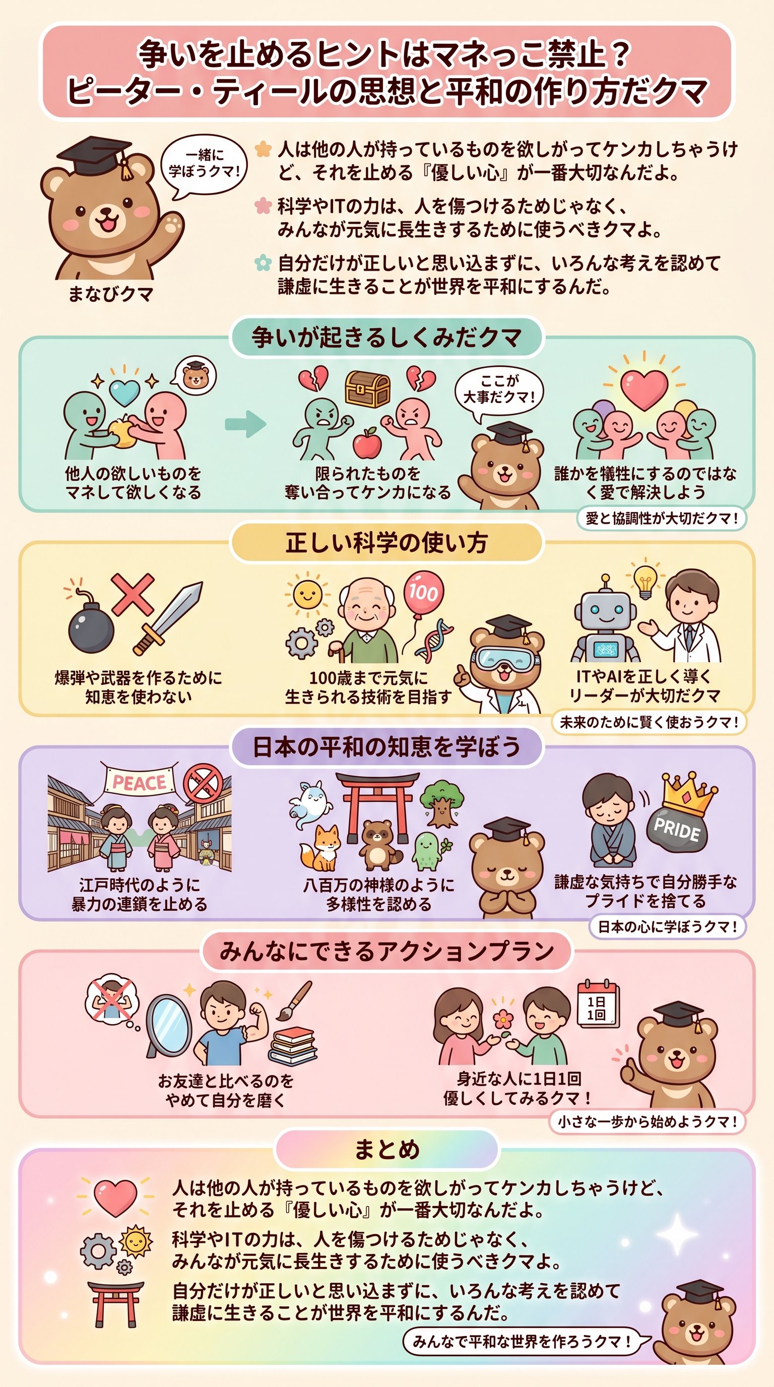 ピーター・ティールの思想・模倣と平和をめぐる考察を要約 - 1分でわかるスライド要約 (manabi)