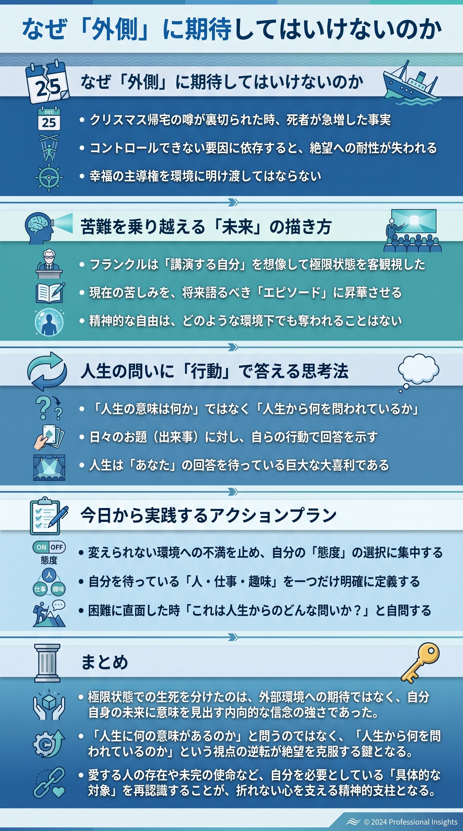 なぜ「外側」に期待してはいけないのかを要約 - 1分でわかるスライド要約 (manabi)