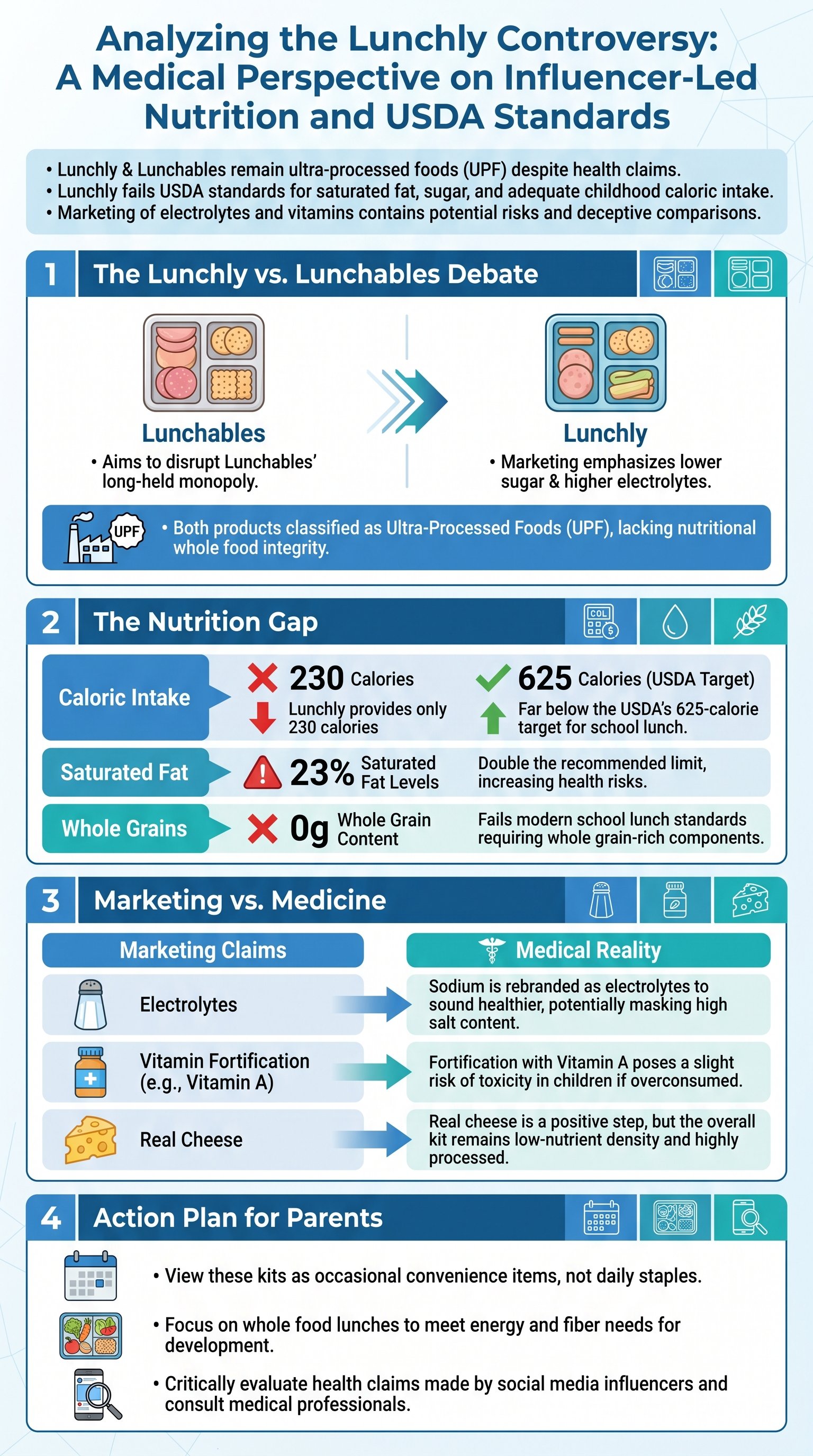 Analyzing the Lunchly Controversy: A Medical Perspective on Influencer-Led Nutrition and USDA Standards - 1分でわかるスライド要約 (manabi)