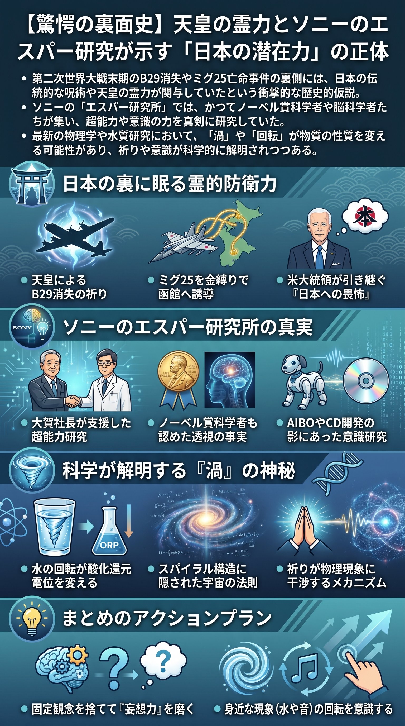 米軍が恐れる日本の霊力とソニー超能力研究をさとうみつろうが要約 - 1分でわかるスライド要約 (manabi)