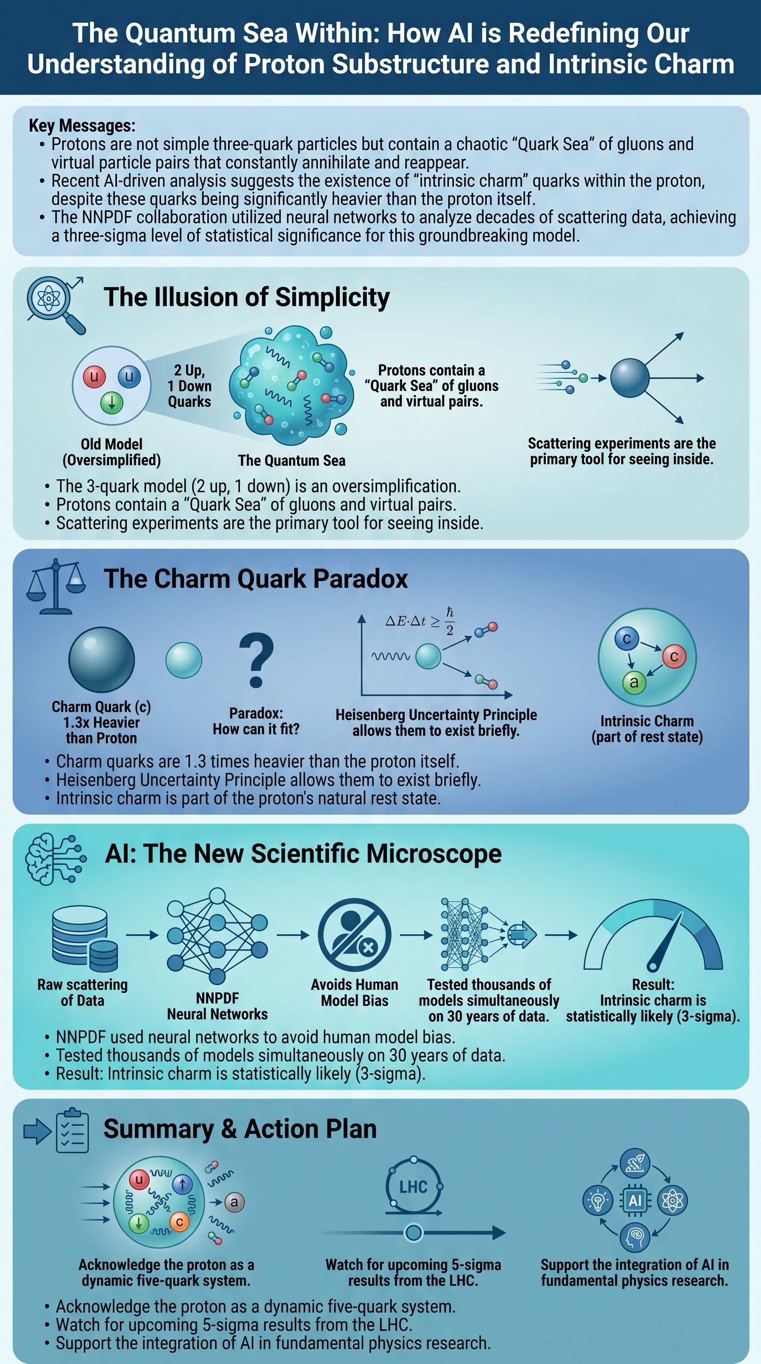 The Quantum Sea Within: How AI is Redefining Our Understanding of Proton Substructure and Intrinsic Charm - 1分でわかるスライド要約 (manabi)