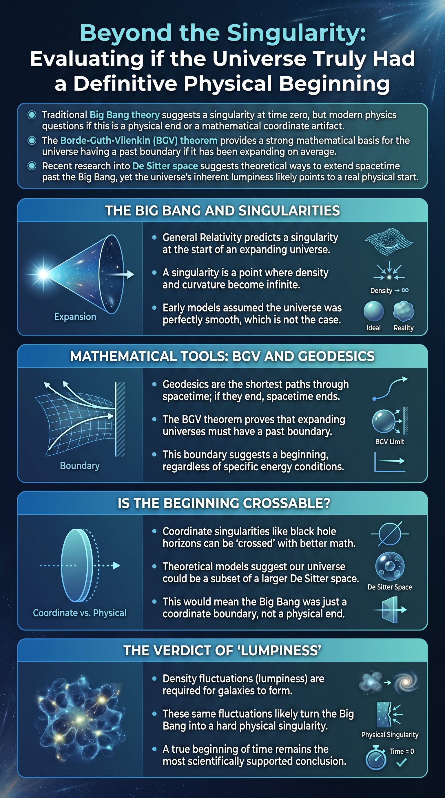 Beyond the Singularity: Evaluating if the Universe Truly Had a Definitive Physical Beginning - 1分でわかるスライド要約 (manabi)