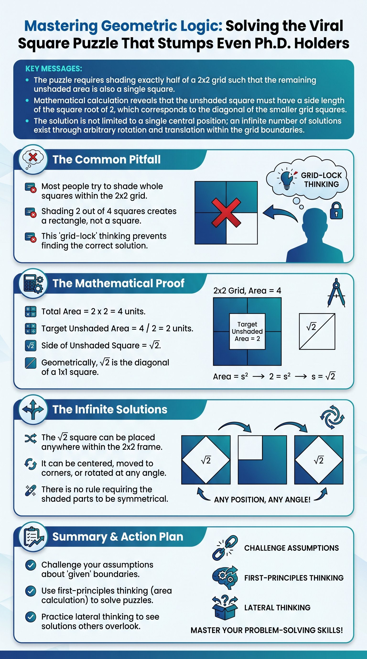 Mastering Geometric Logic: Solving the Viral Square Puzzle That Stumps Even Ph.D. Holders - 1分でわかるスライド要約 (manabi)
