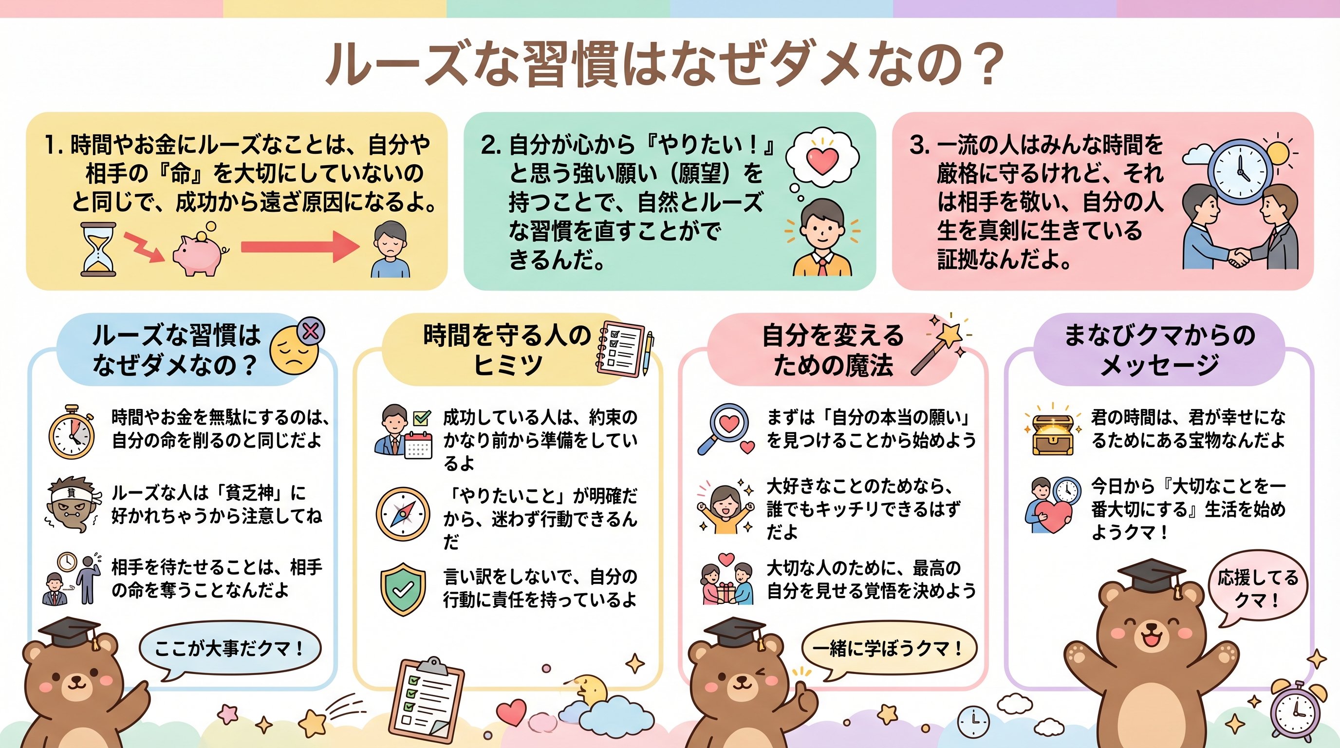 ルーズな習慣はなぜダメなのかを要約 - まとめ図解要約 (manabi)