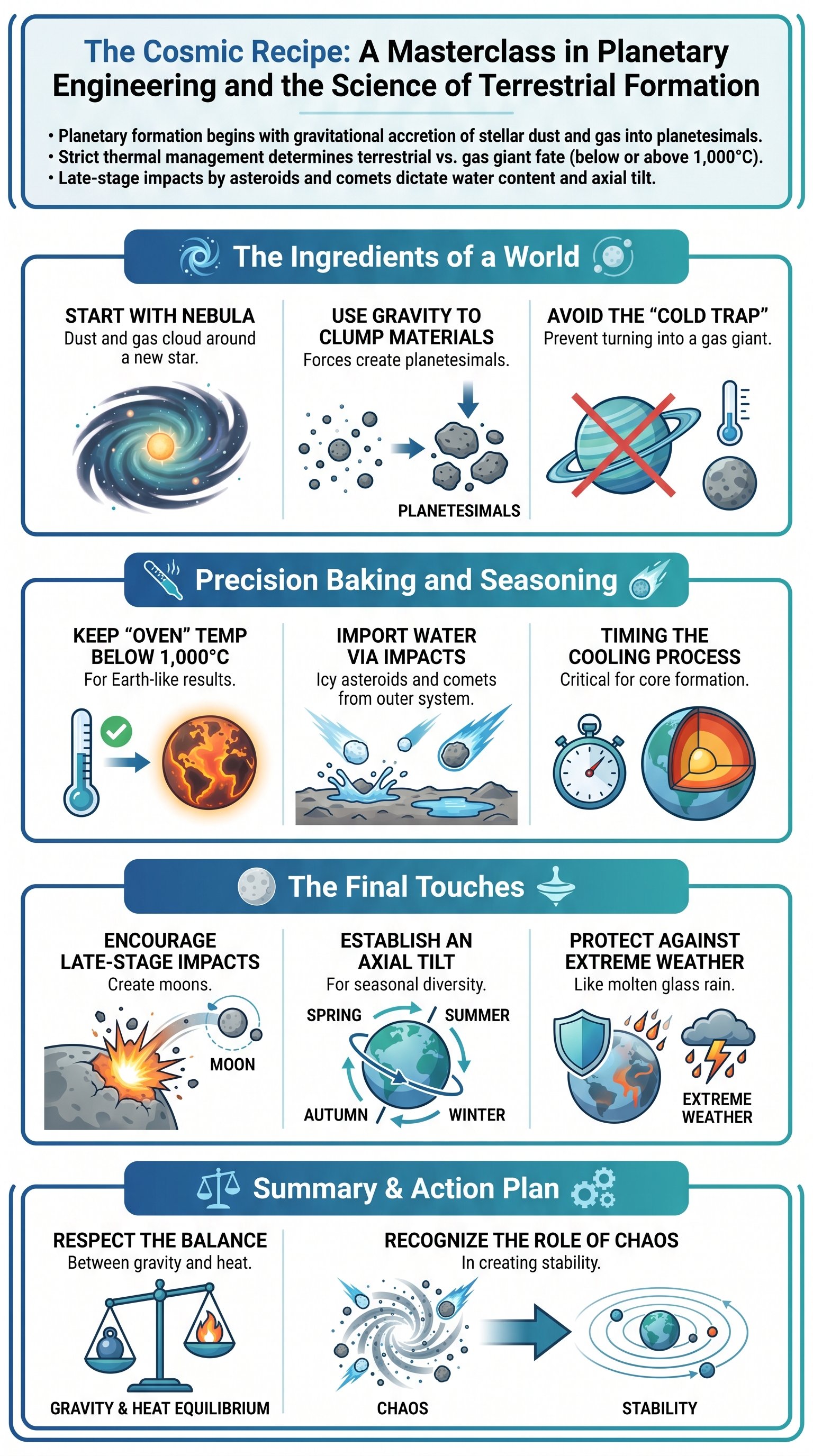 The Cosmic Recipe: A Masterclass in Planetary Engineering and the Science of Terrestrial Formation - 1分でわかるスライド要約 (manabi)