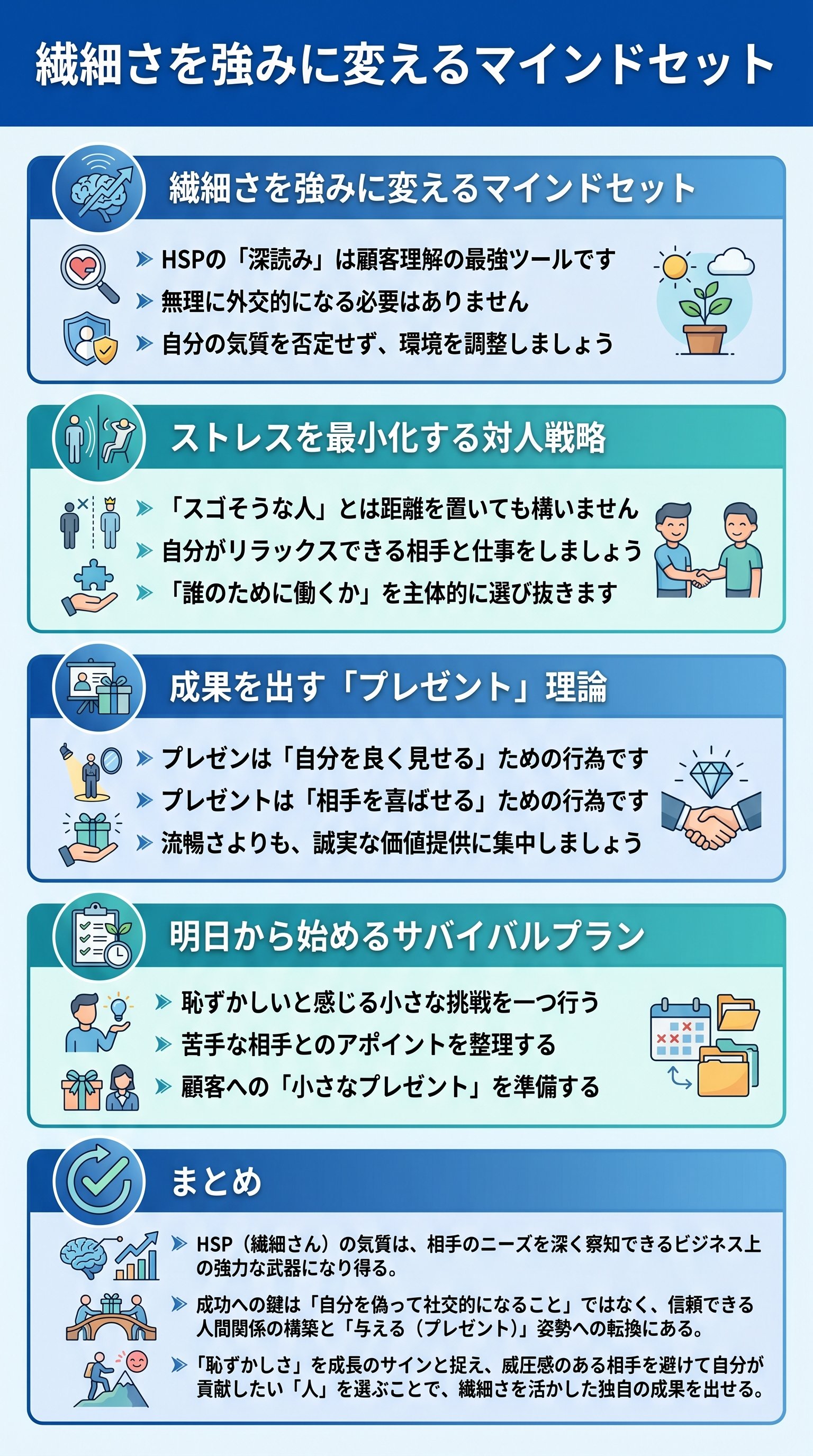 繊細さを強みに変えるマインドセット - 1分でわかるスライド要約 (manabi)