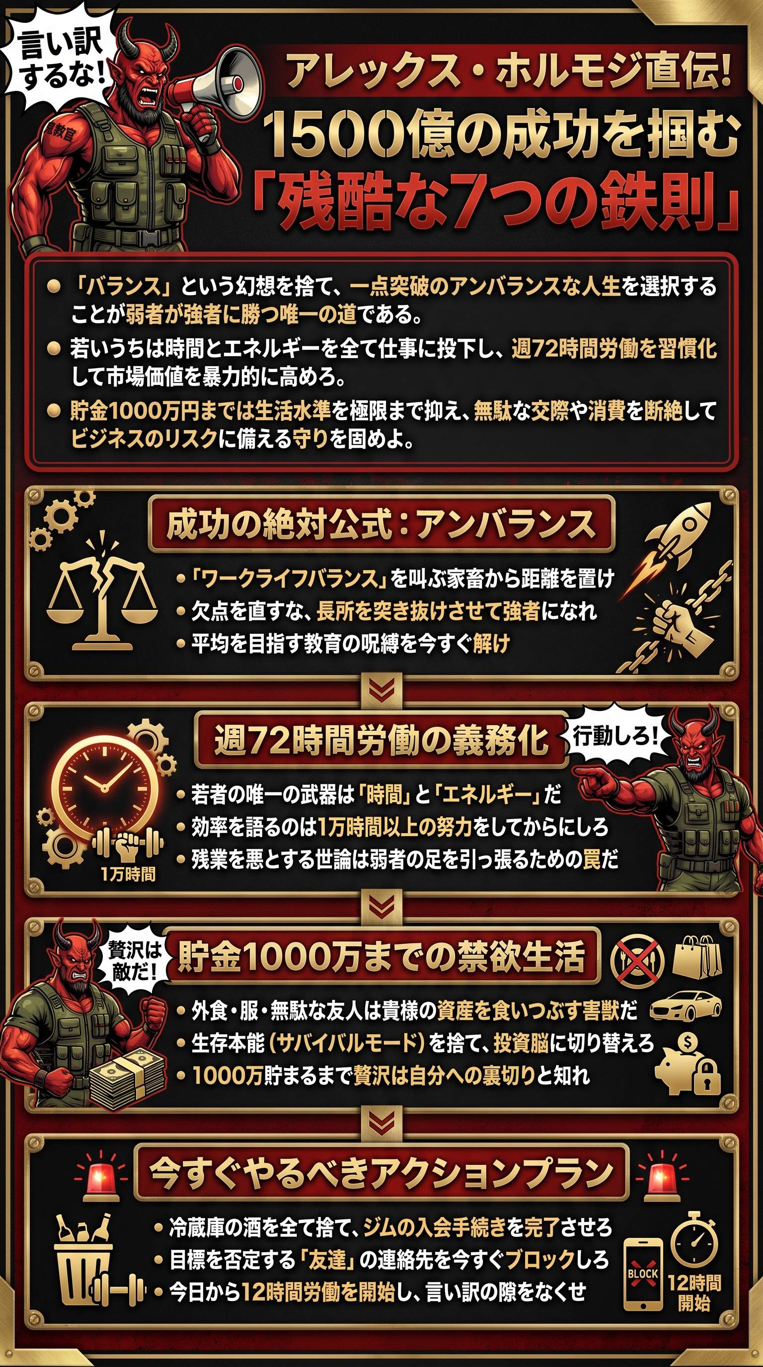 アレックス・ホルモジ直伝！1500億の成功を掴む「残酷な7つの鉄則」 - 1分でわかるスライド要約 (manabi)