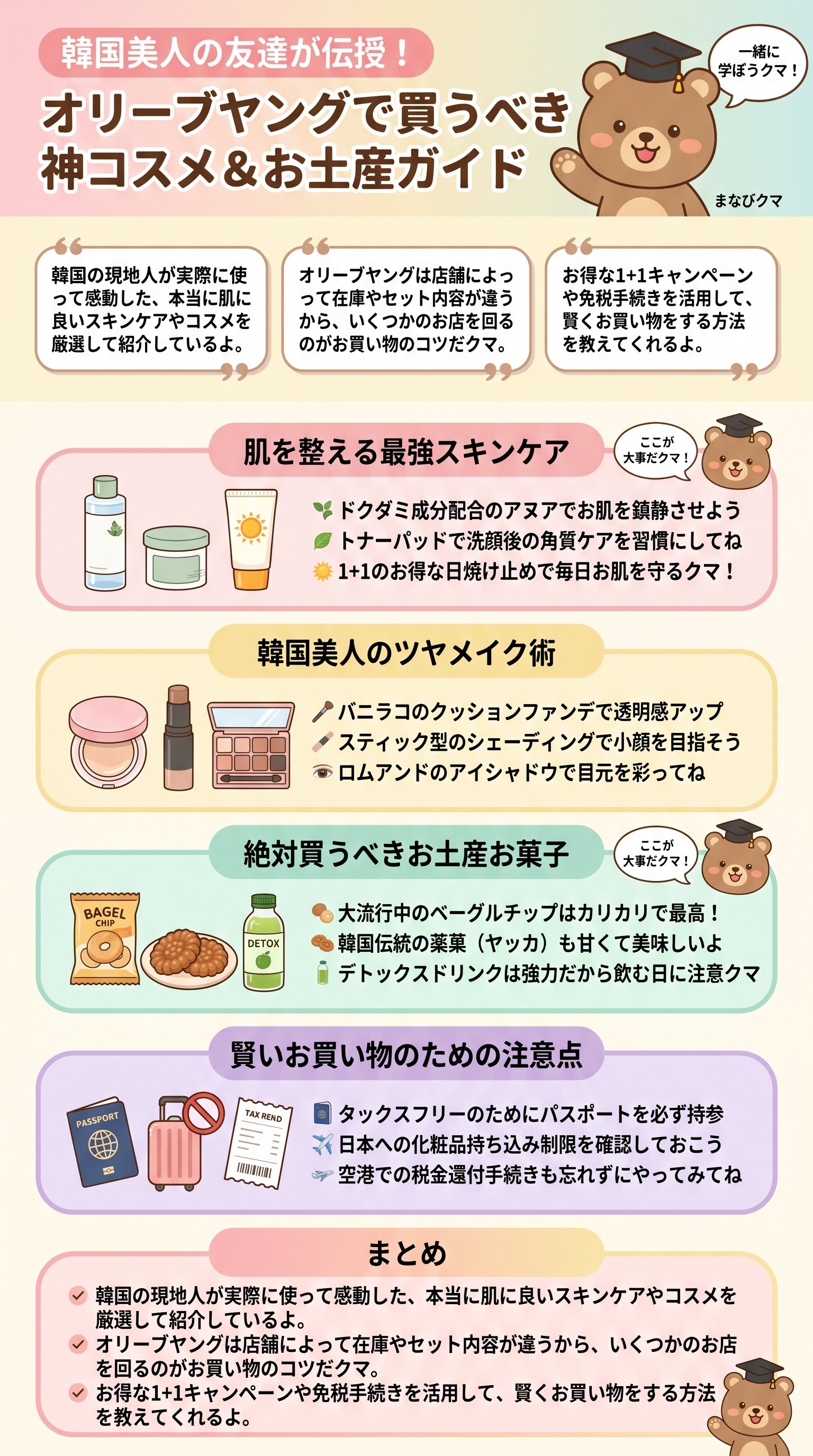 韓国美人の友達が伝授！オリーブヤングで買うべき神コスメ＆お土産完全ガイド - 1分でわかるスライド要約 (manabi)