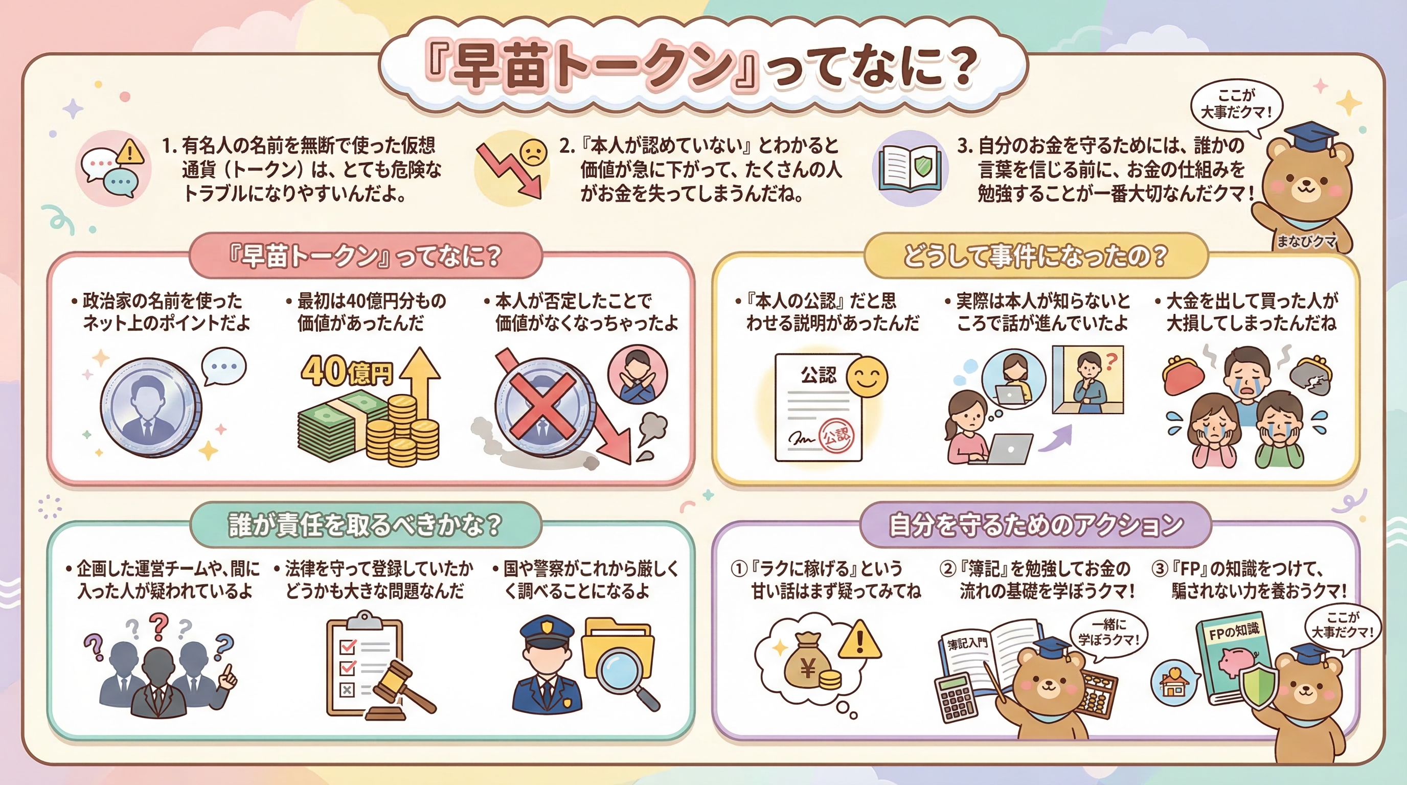 サナエトークン:時価総額40億円から急落した謎・大炎上の裏側・徹底解説・脱・税理士スガワラくん - まとめ図解要約 (manabi)
