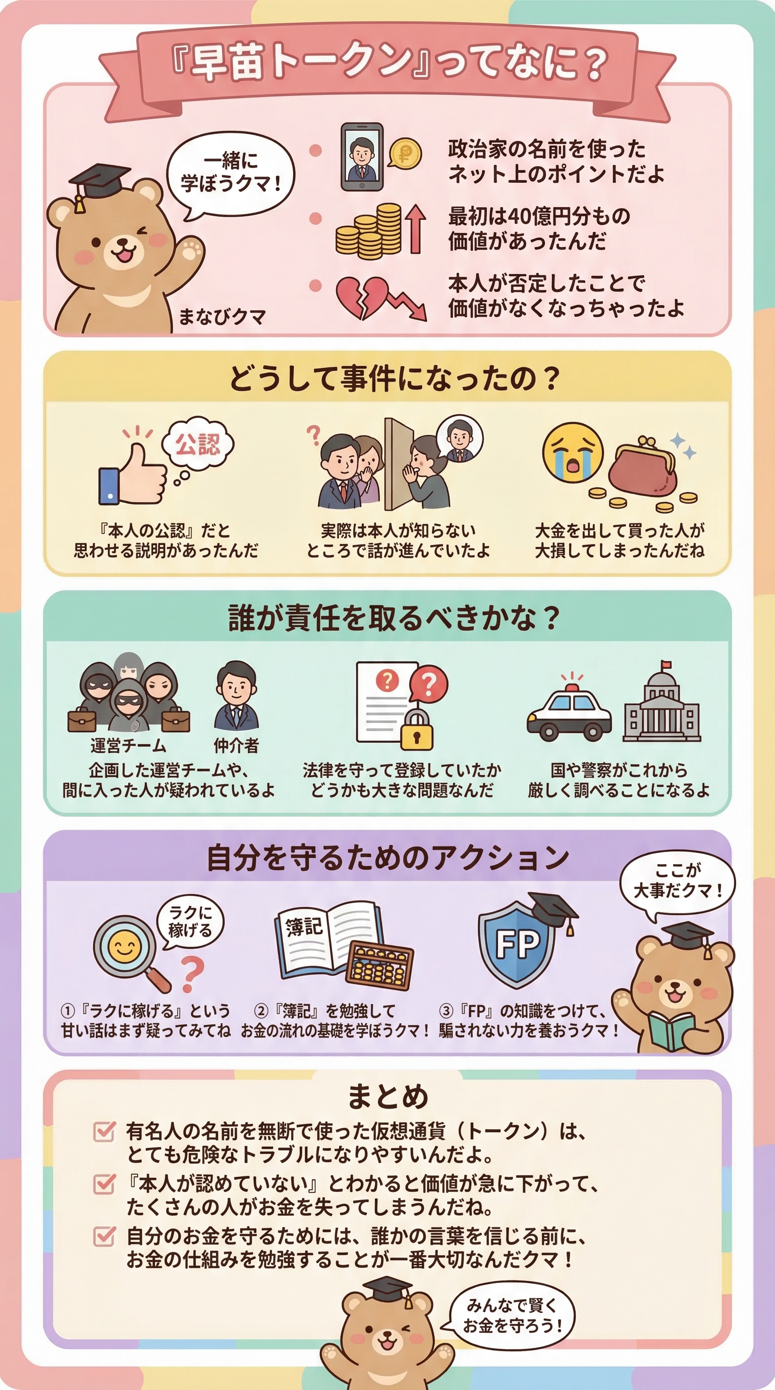 サナエトークン:時価総額40億円から急落した謎・大炎上の裏側・徹底解説・脱・税理士スガワラくん - 1分でわかるスライド要約 (manabi)