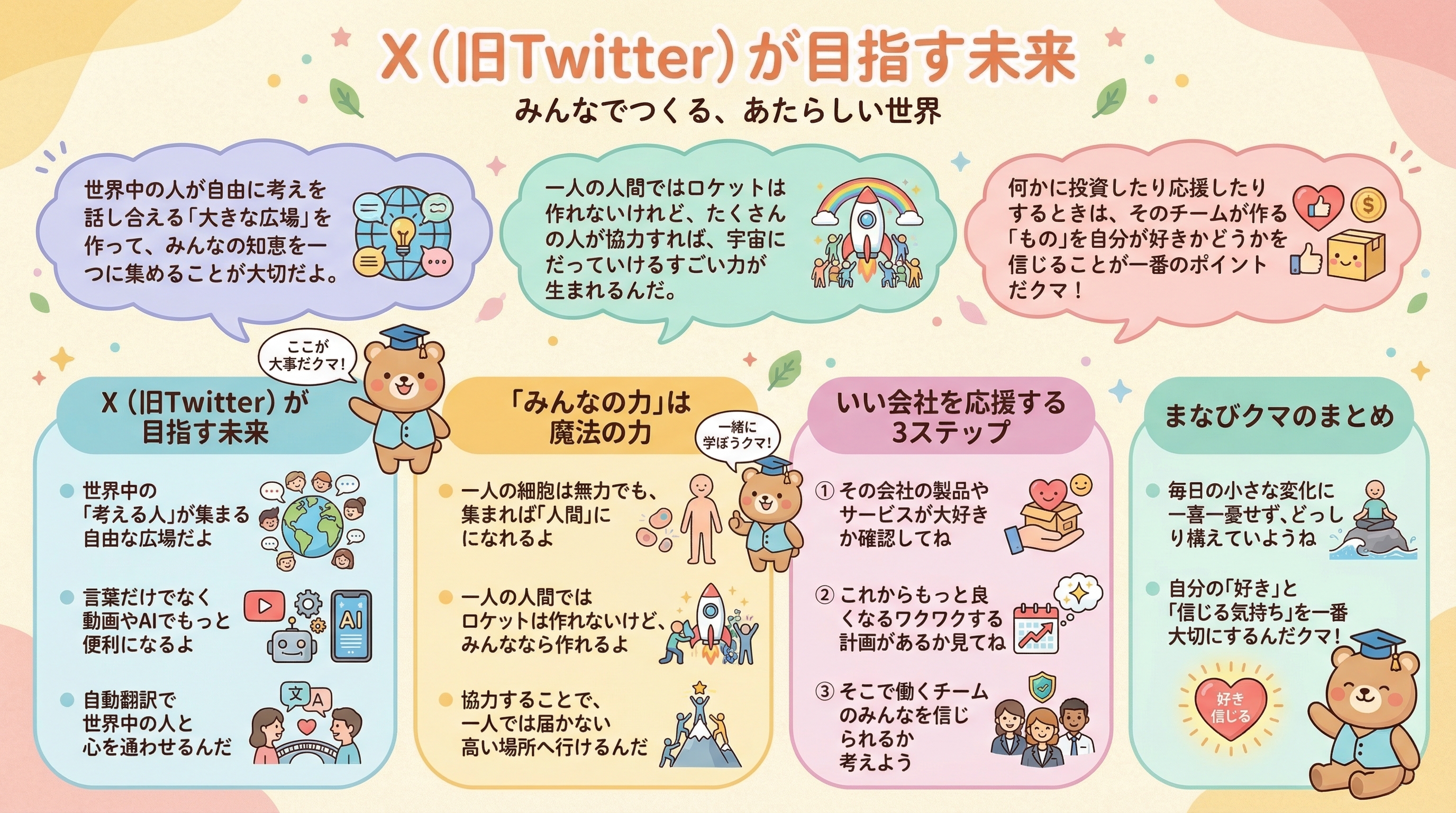 X（旧Twitter）が目指す未来 - まとめ図解要約 (manabi)