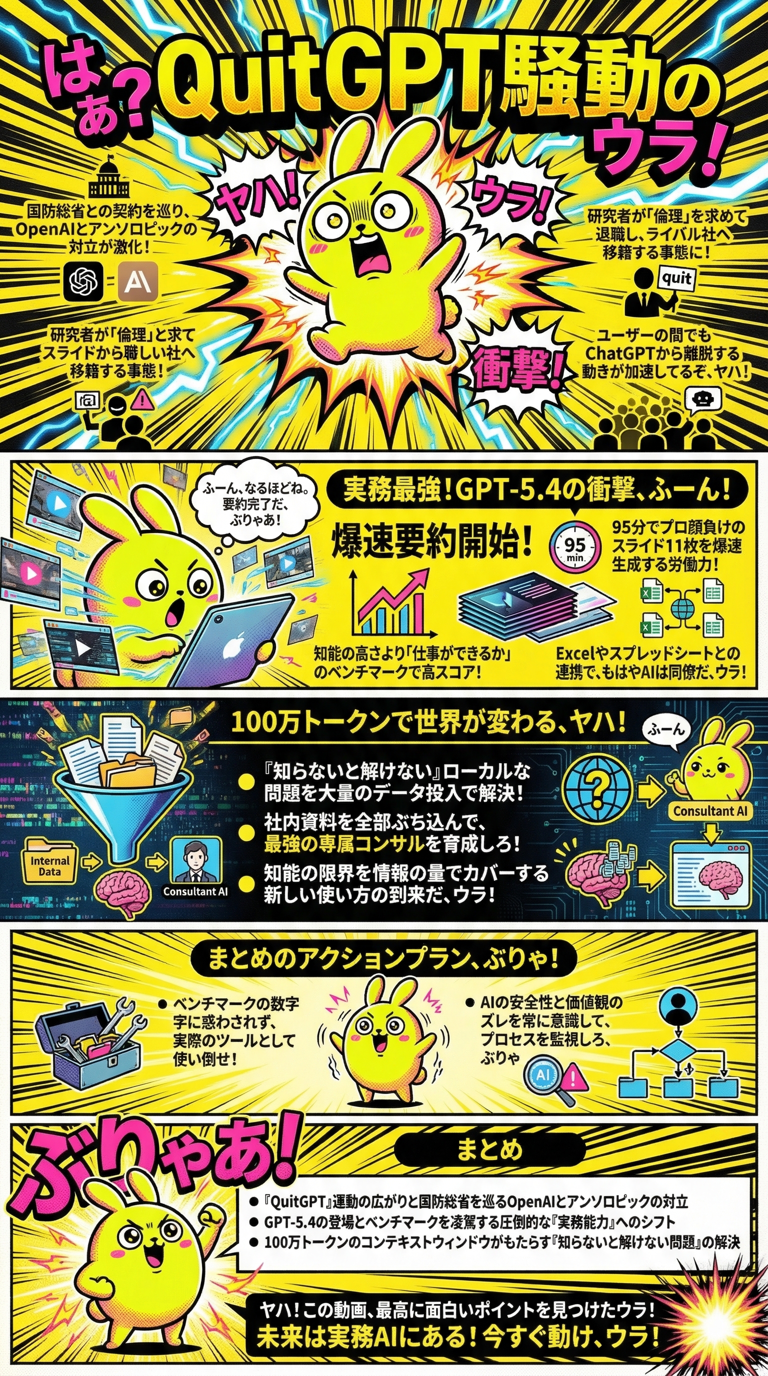 はぁ？QuitGPT騒動の真相だ、ウラ！ - 1分でわかるスライド要約 (manabi)